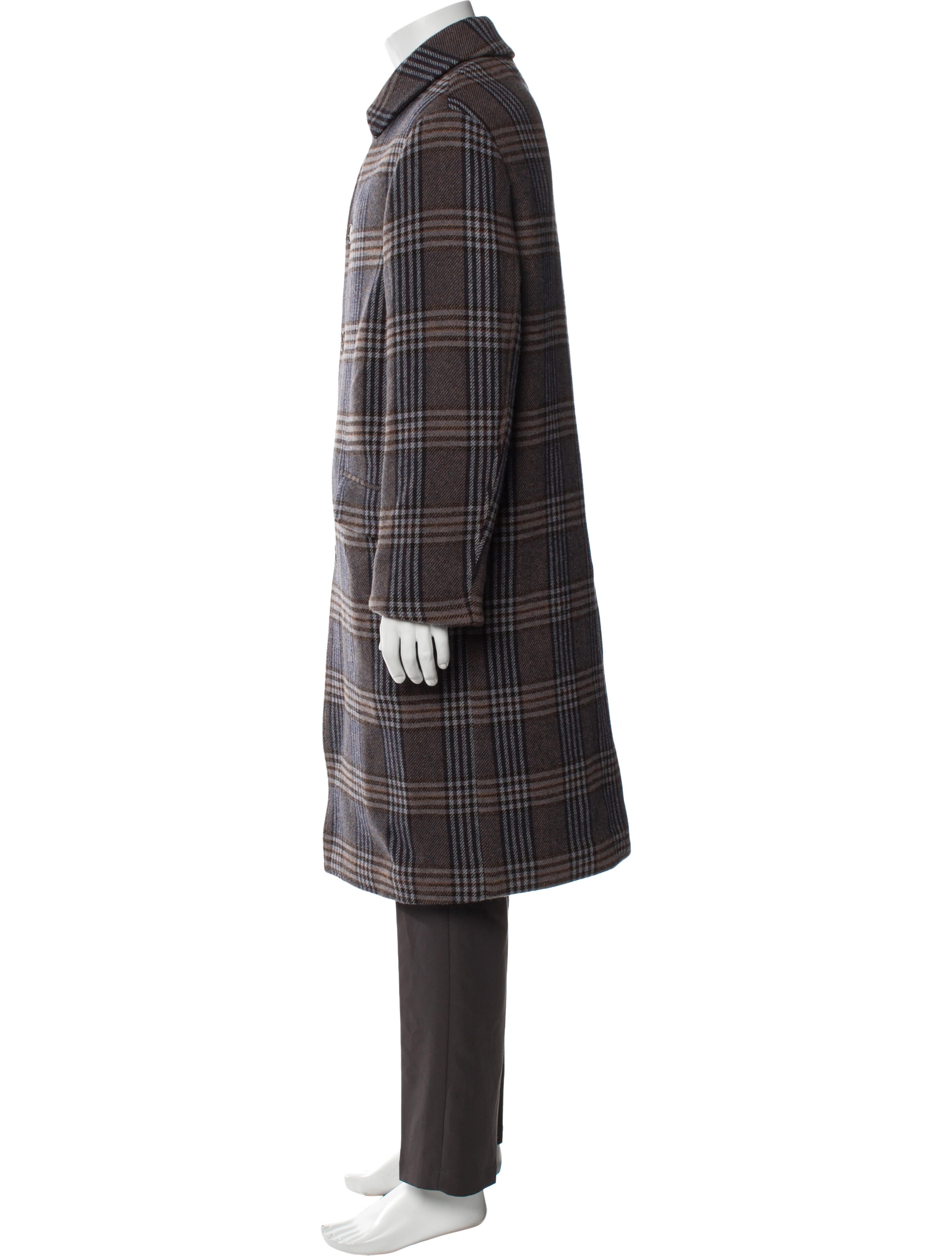 Etro Plaid Print Overcoat