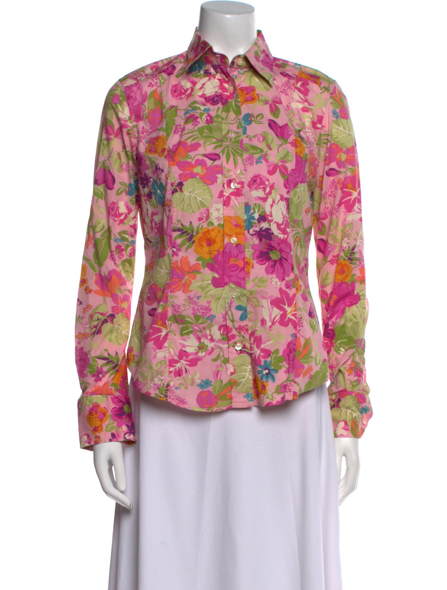 Etro Floral Print Long Sleeve Button-Up Top