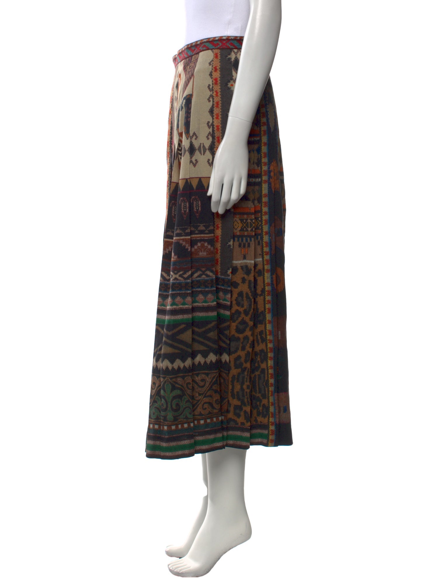 Etro Wool Midi Length Skirt