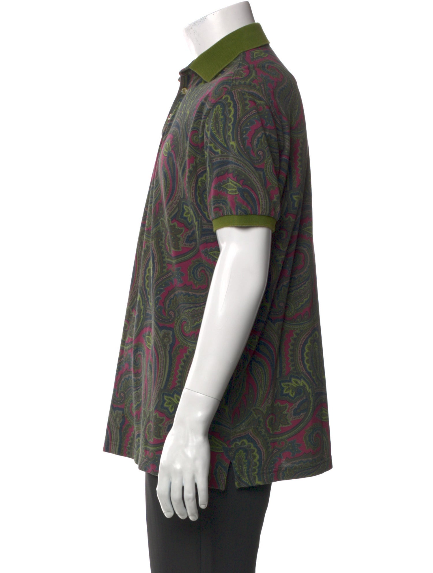 Etro Paisley Print Collar Polo Shirt