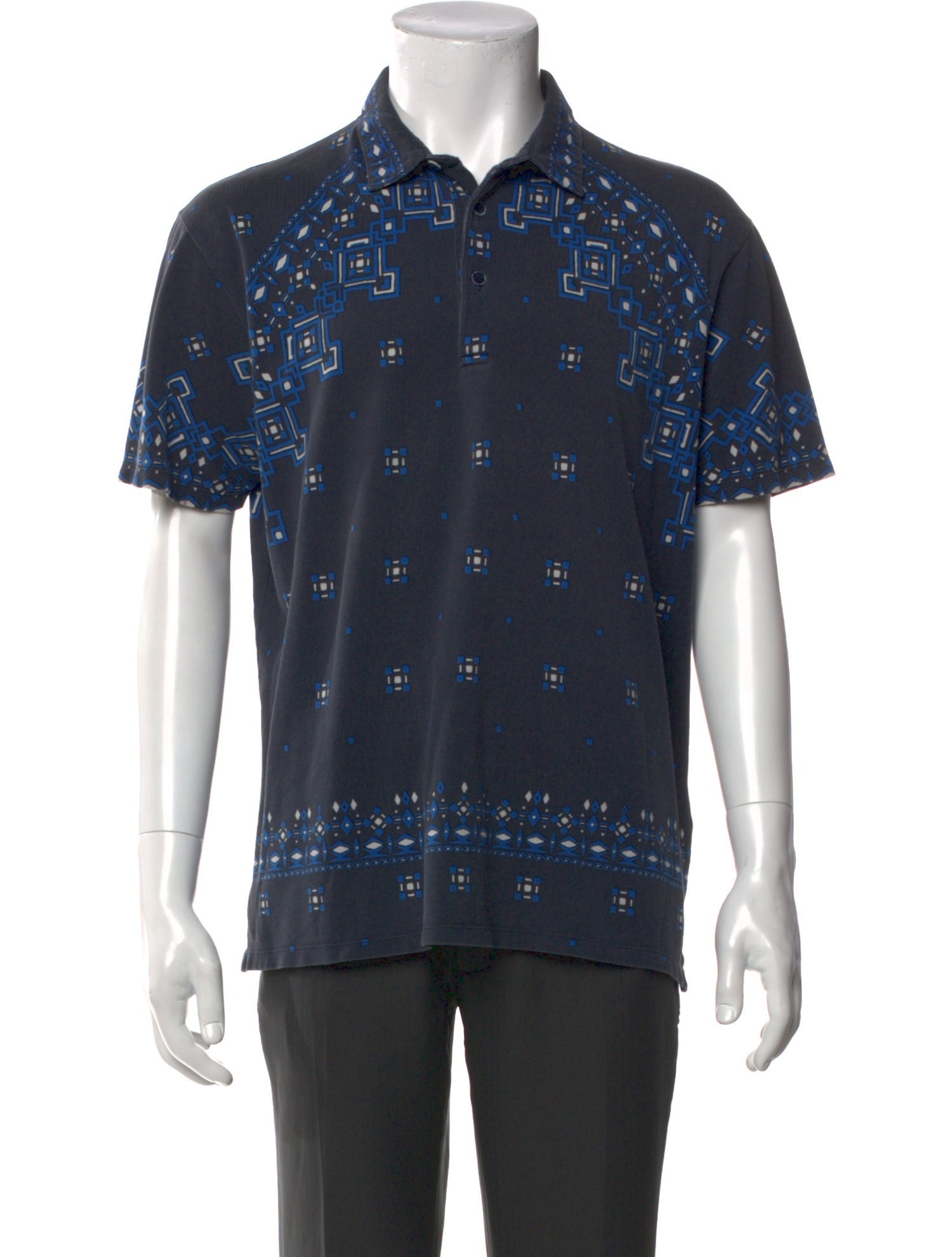 Etro Printed Collar Polo Shirt