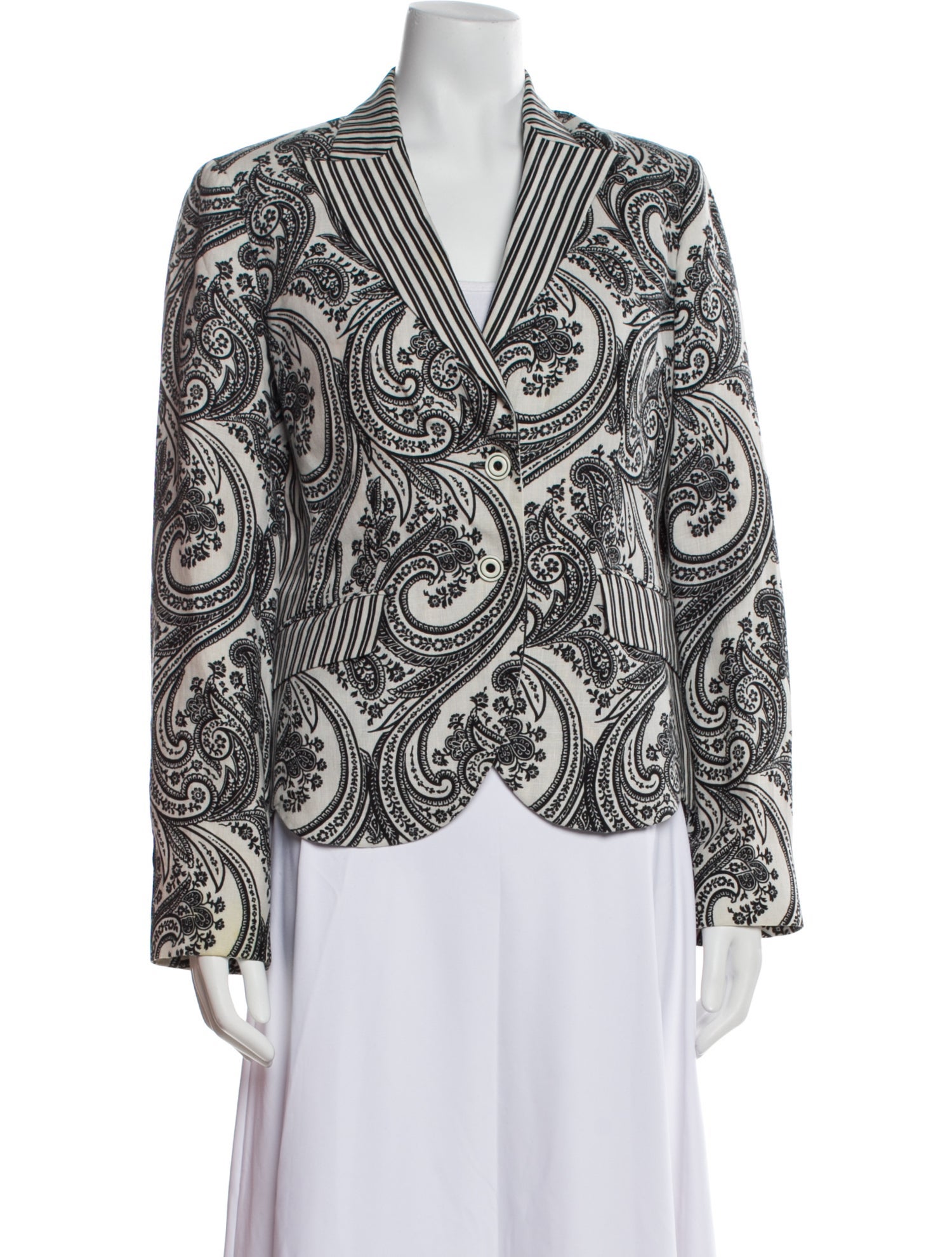Etro Linen Paisley Print Blazer
