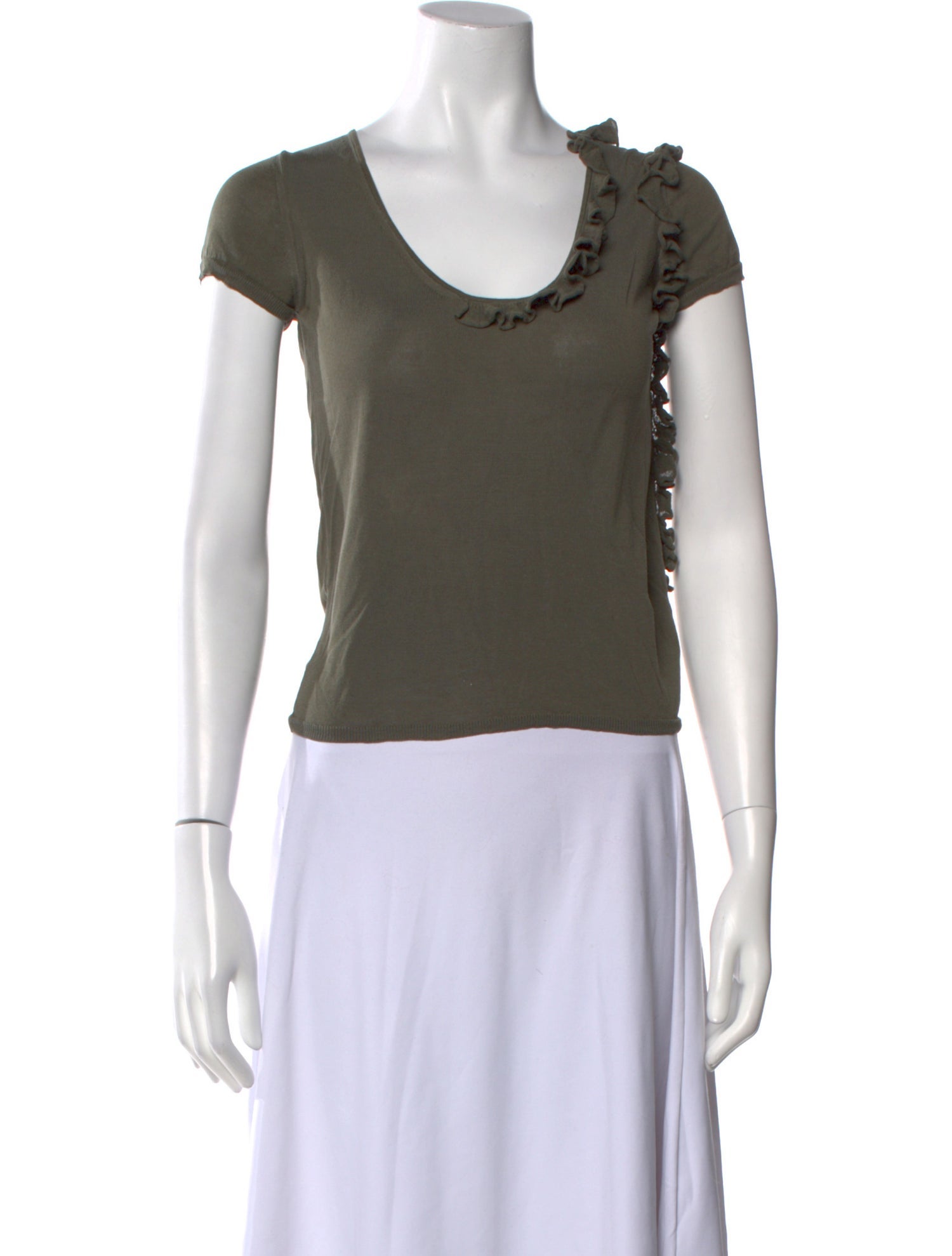 Etro Silk Scoop Neck Crop Top