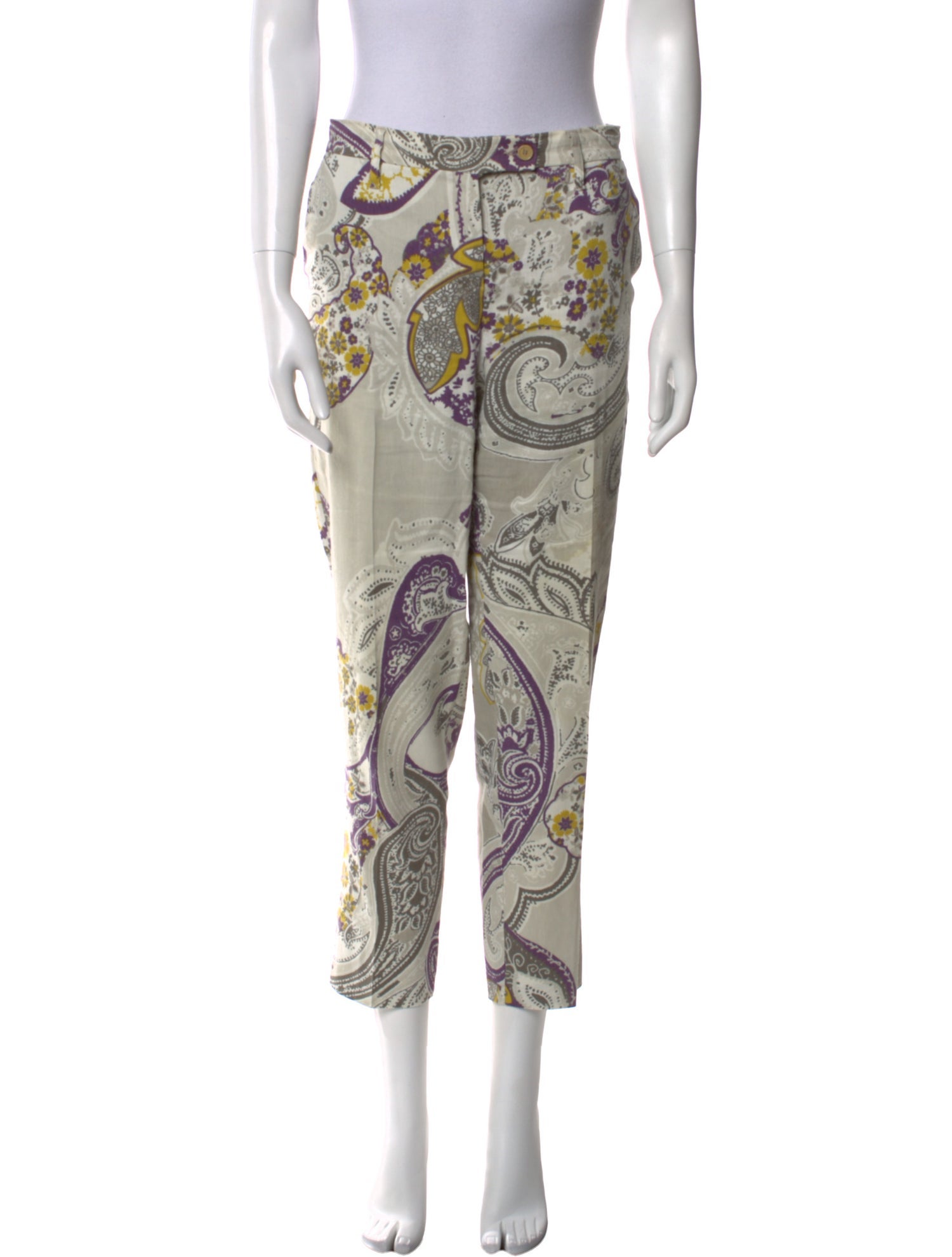 Etro Linen Straight Leg Pants