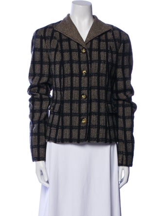 Etro Wool Plaid Print Blazer