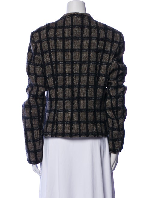 Etro Wool Plaid Print Blazer