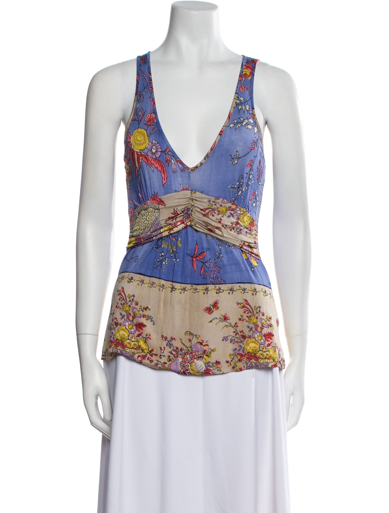 Etro Printed V-Neck Top