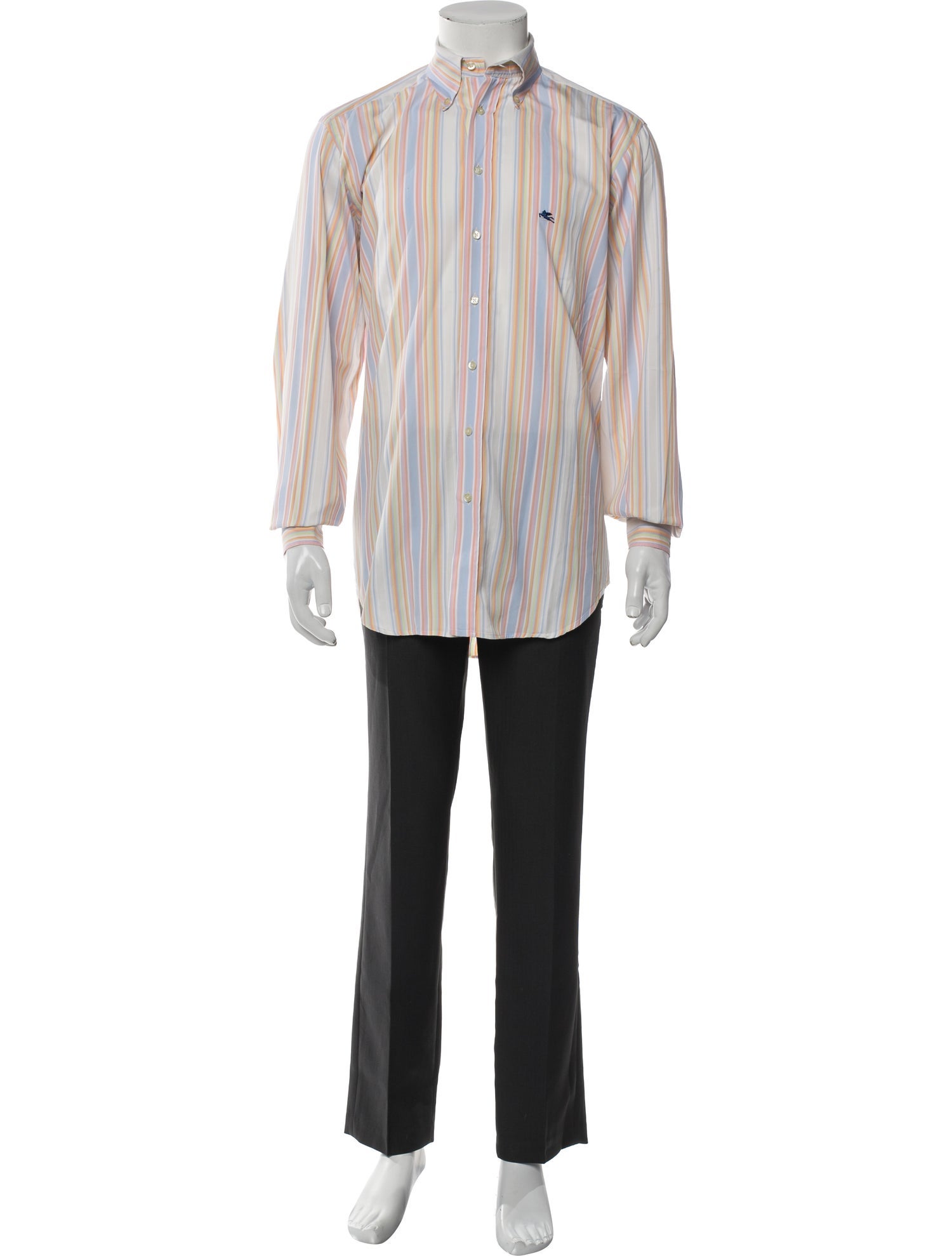 Etro Striped Long Sleeve Dress Shirt
