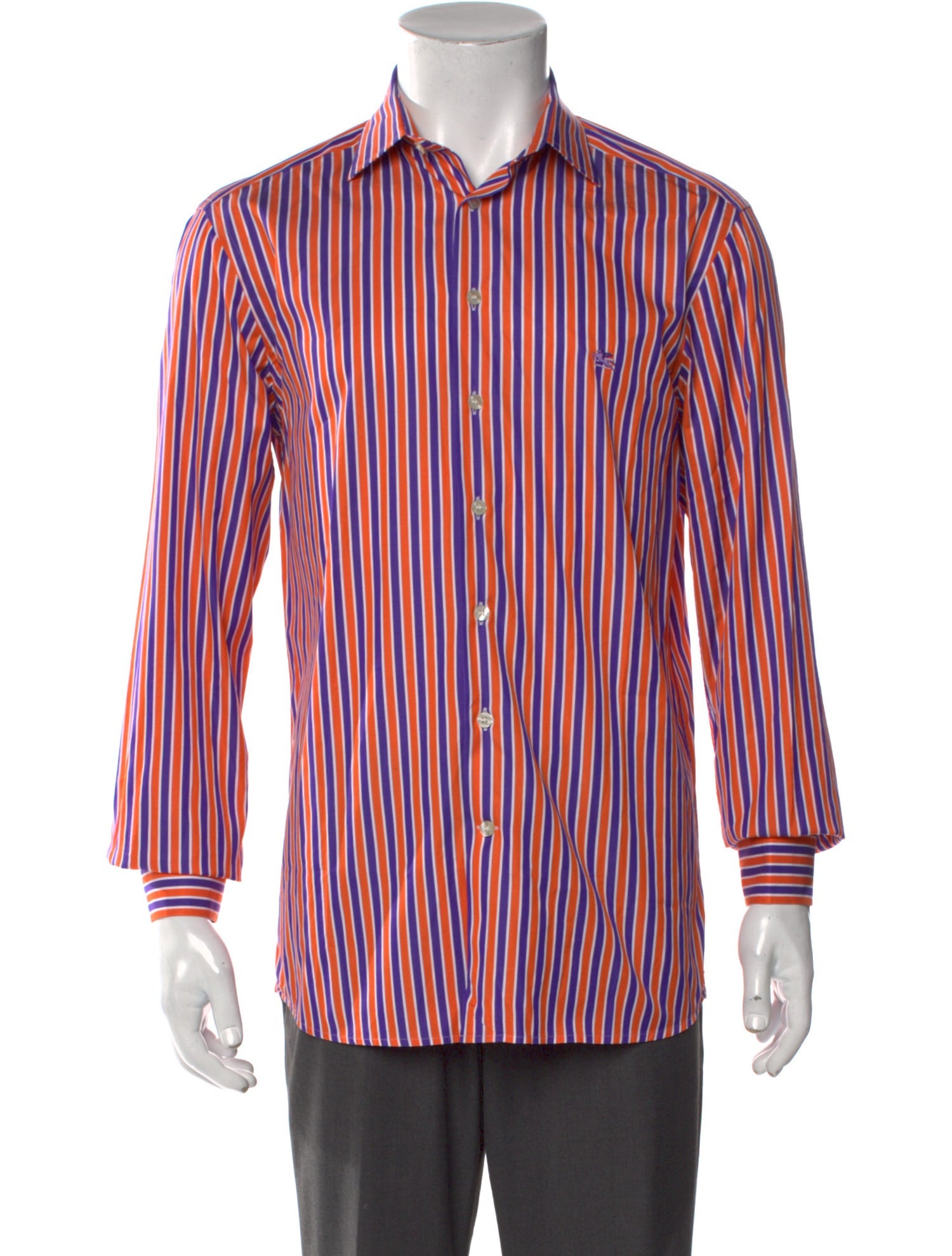 Etro Striped Long Sleeve Dress Shirt