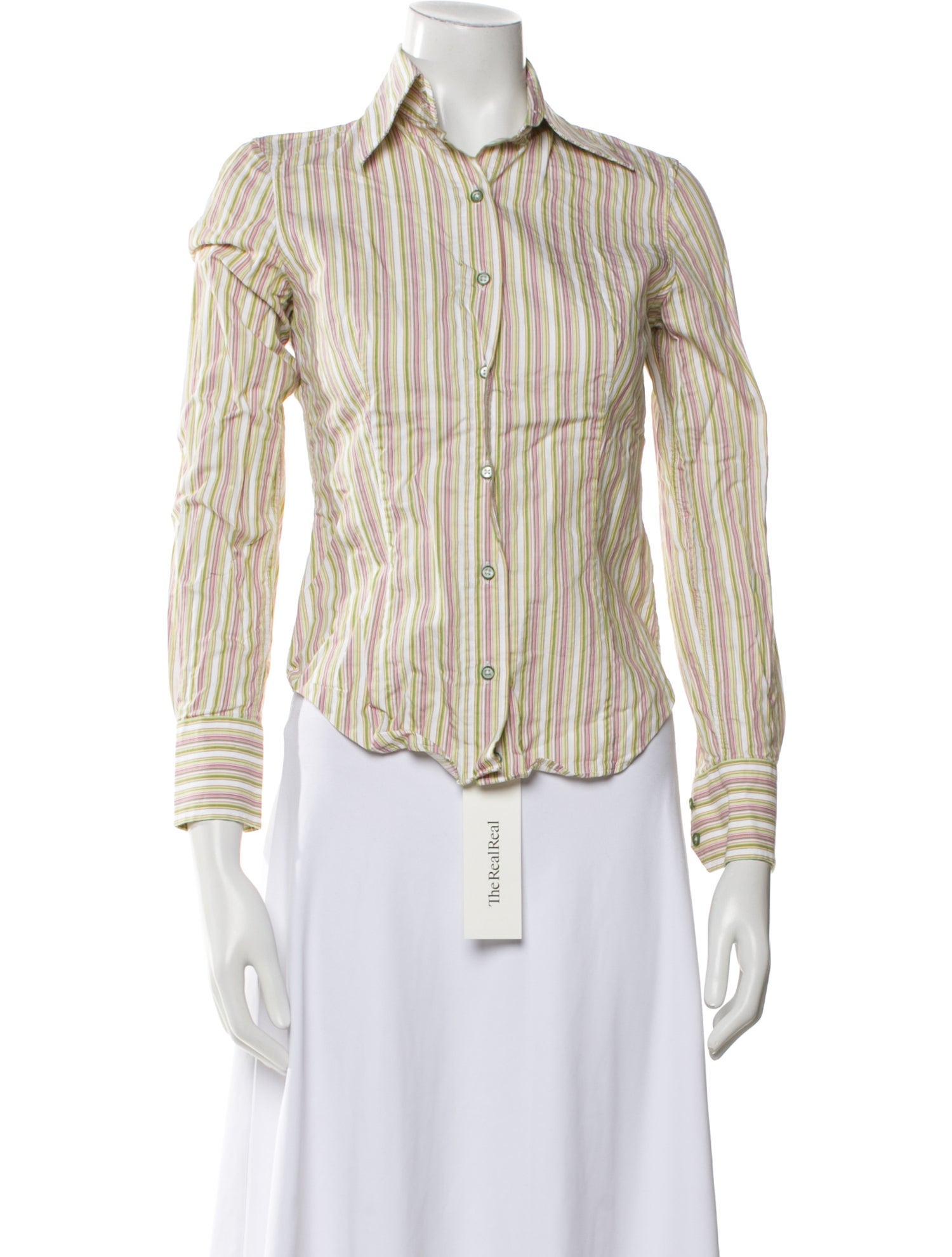 Etro Striped Long Sleeve Button-Up Top