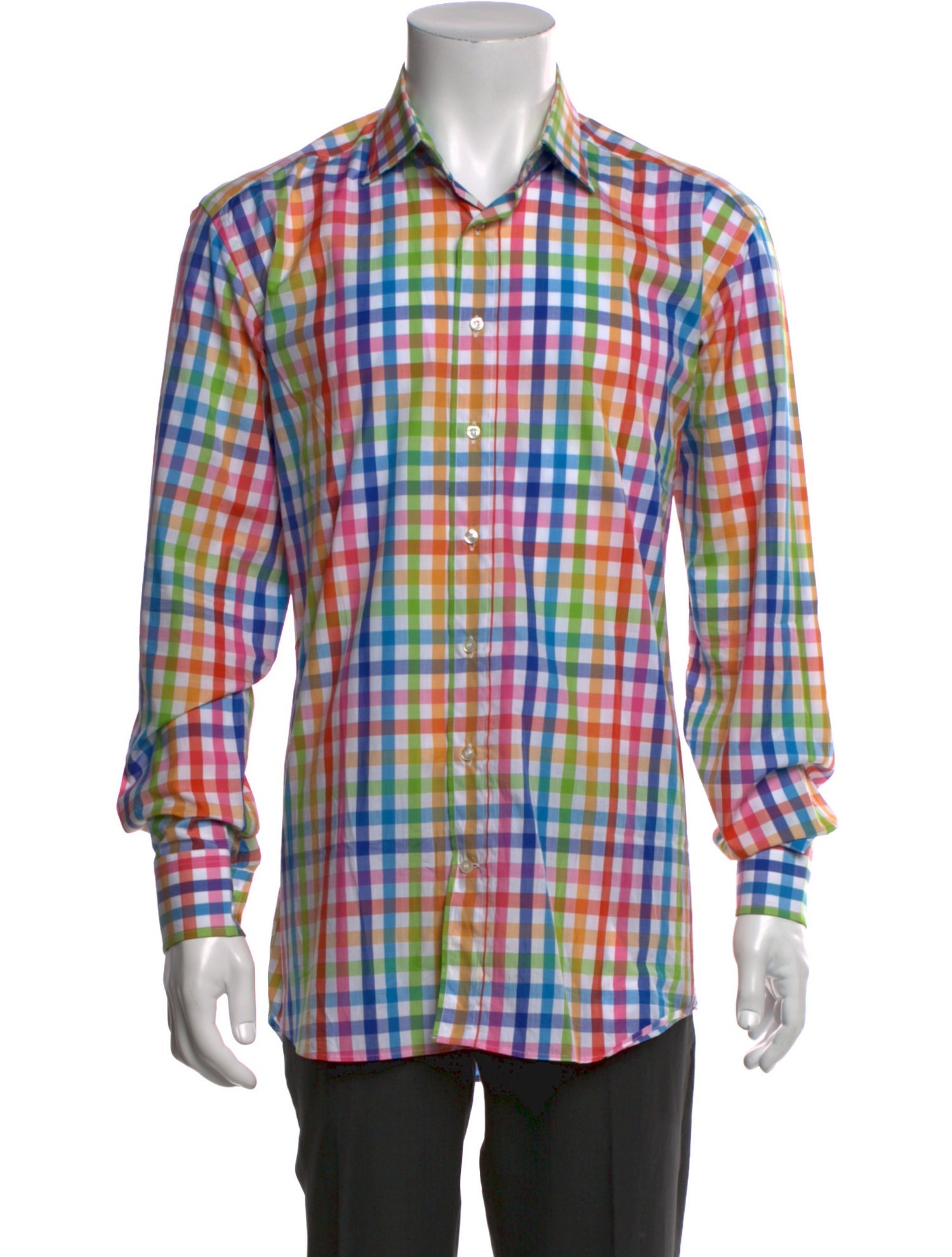 Etro Plaid Print Long Sleeve Shirt