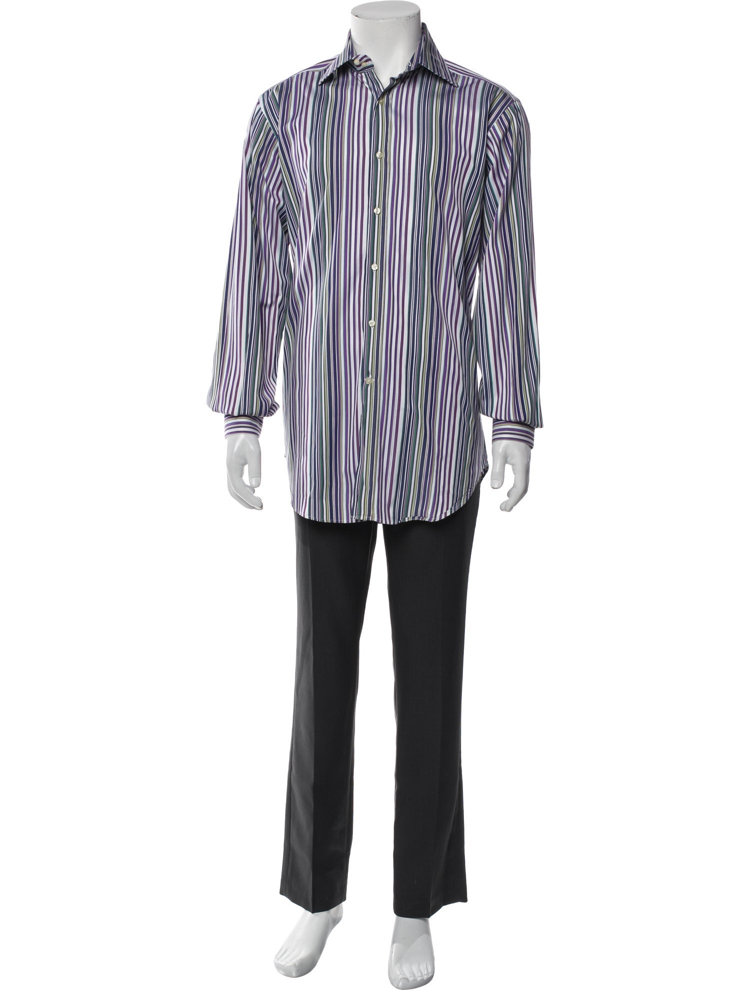 Etro Striped Long Sleeve Dress Shirt