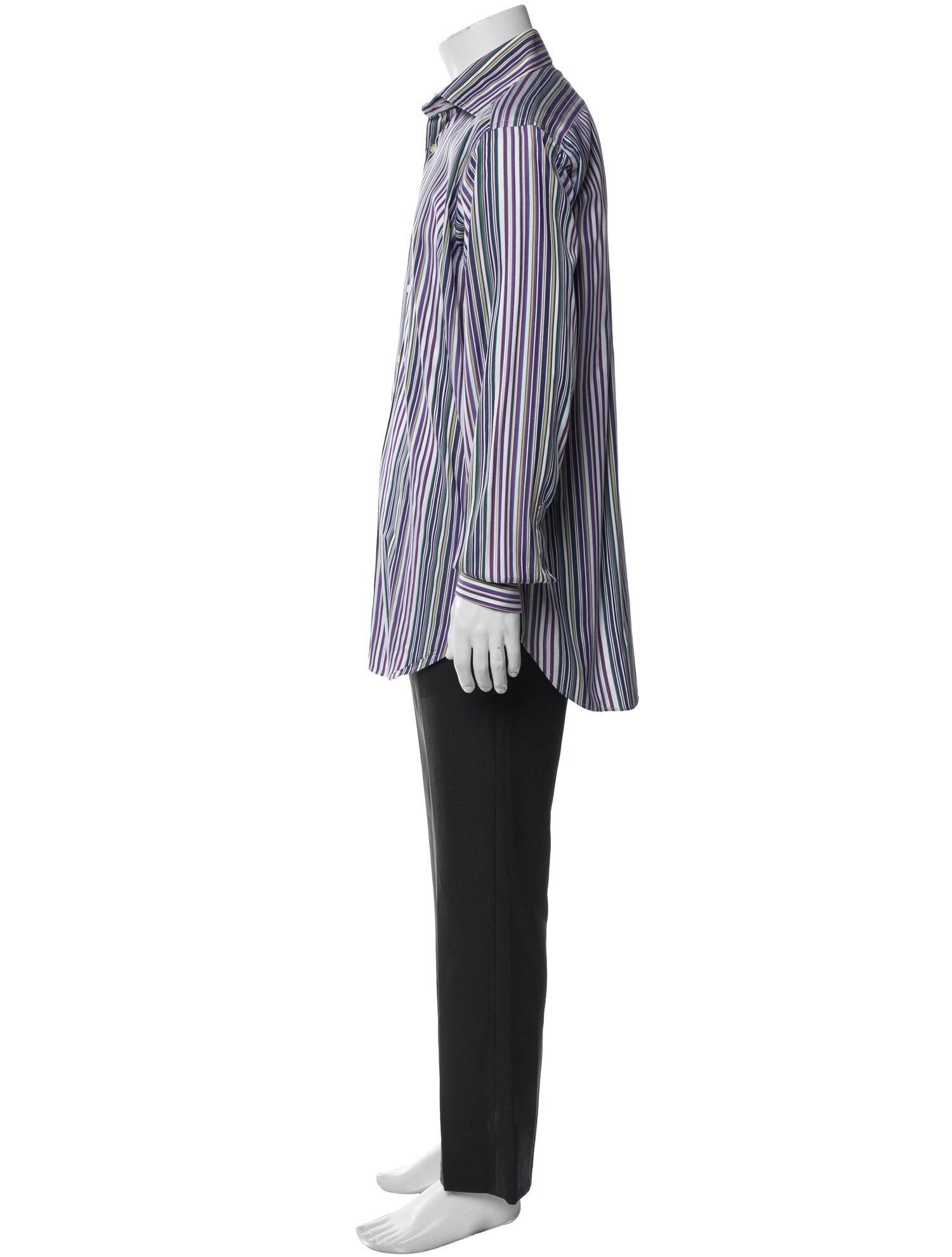 Etro Striped Long Sleeve Dress Shirt