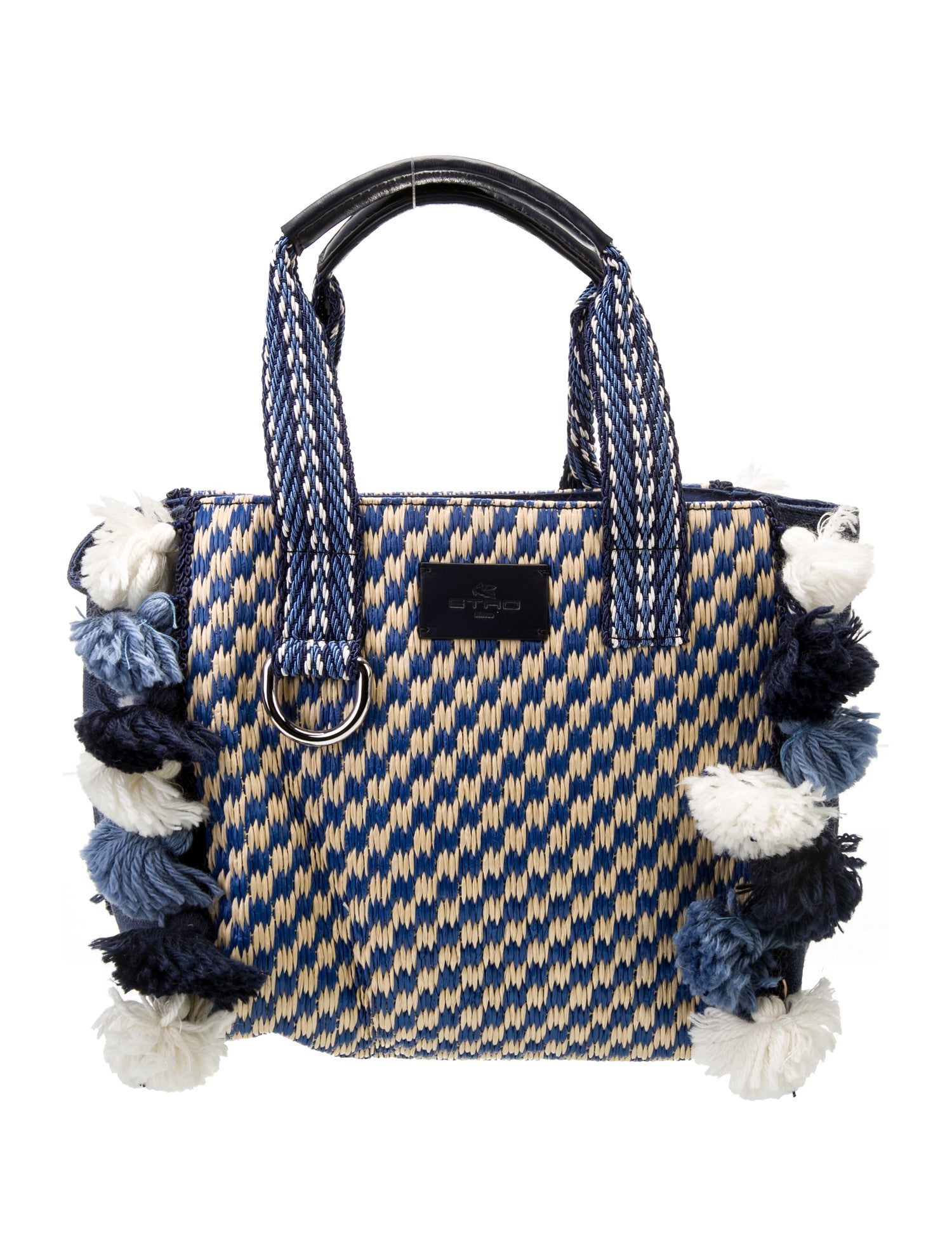 Etro Raffia Top Handle Bag