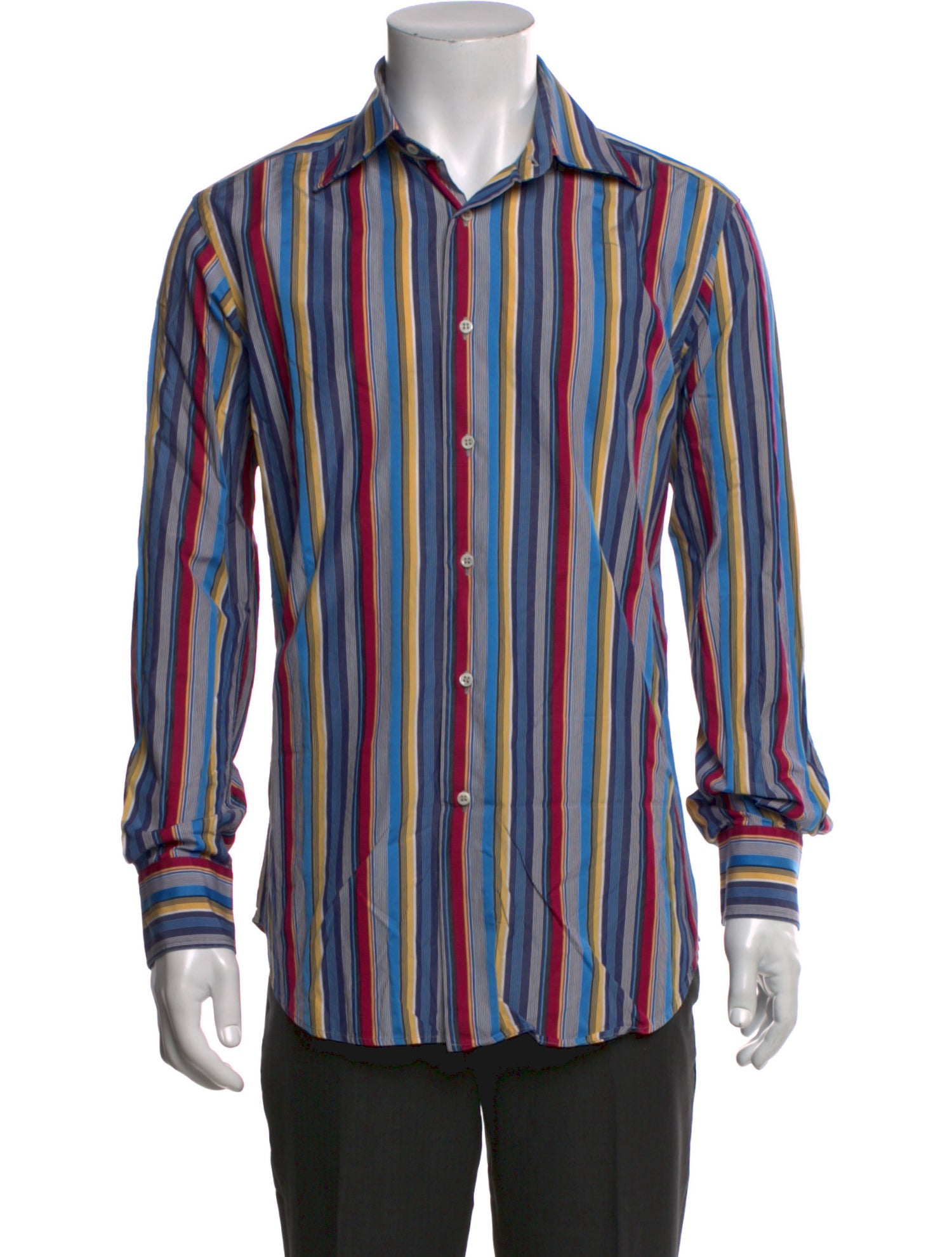 Etro Striped Long Sleeve Dress Shirt