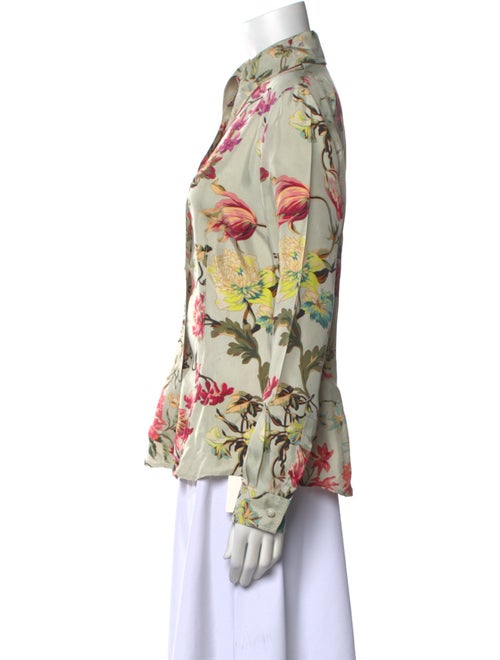 Etro Silk Floral Print Button-Up Top