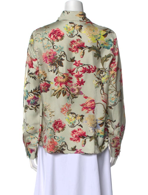 Etro Silk Floral Print Button-Up Top