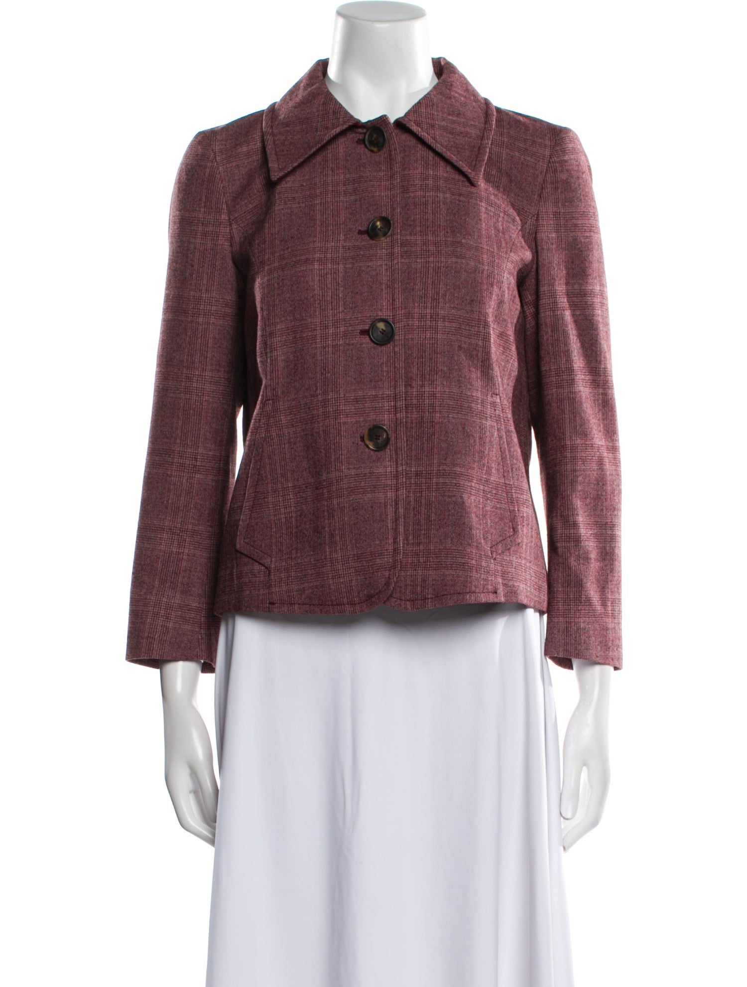 Etro Wool Plaid Print Blazer