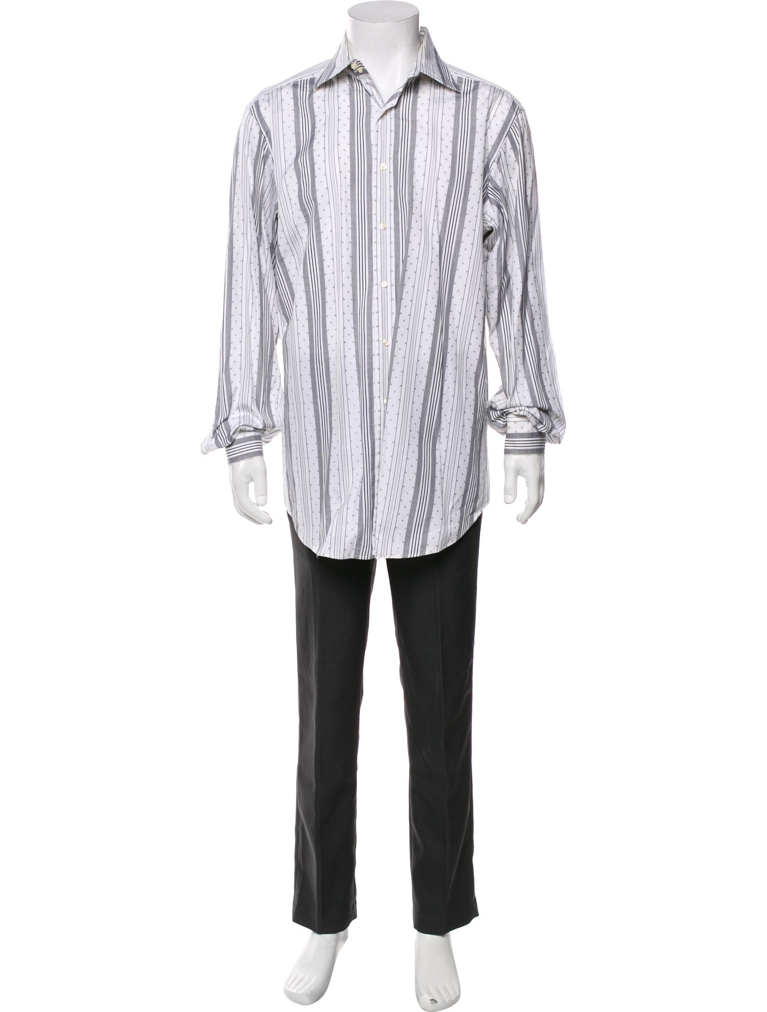 Etro Striped Long Sleeve Dress Shirt
