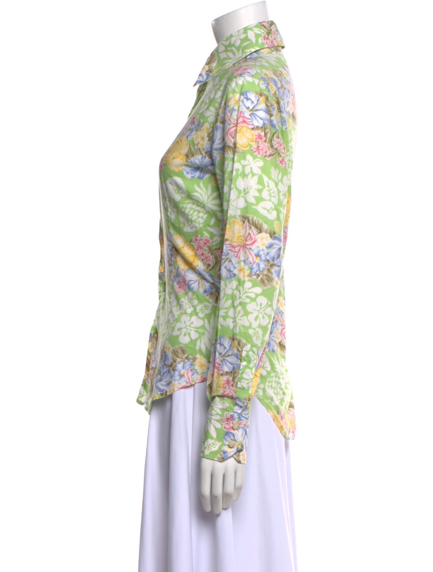 Etro Floral Print Long Sleeve Button-Up Top