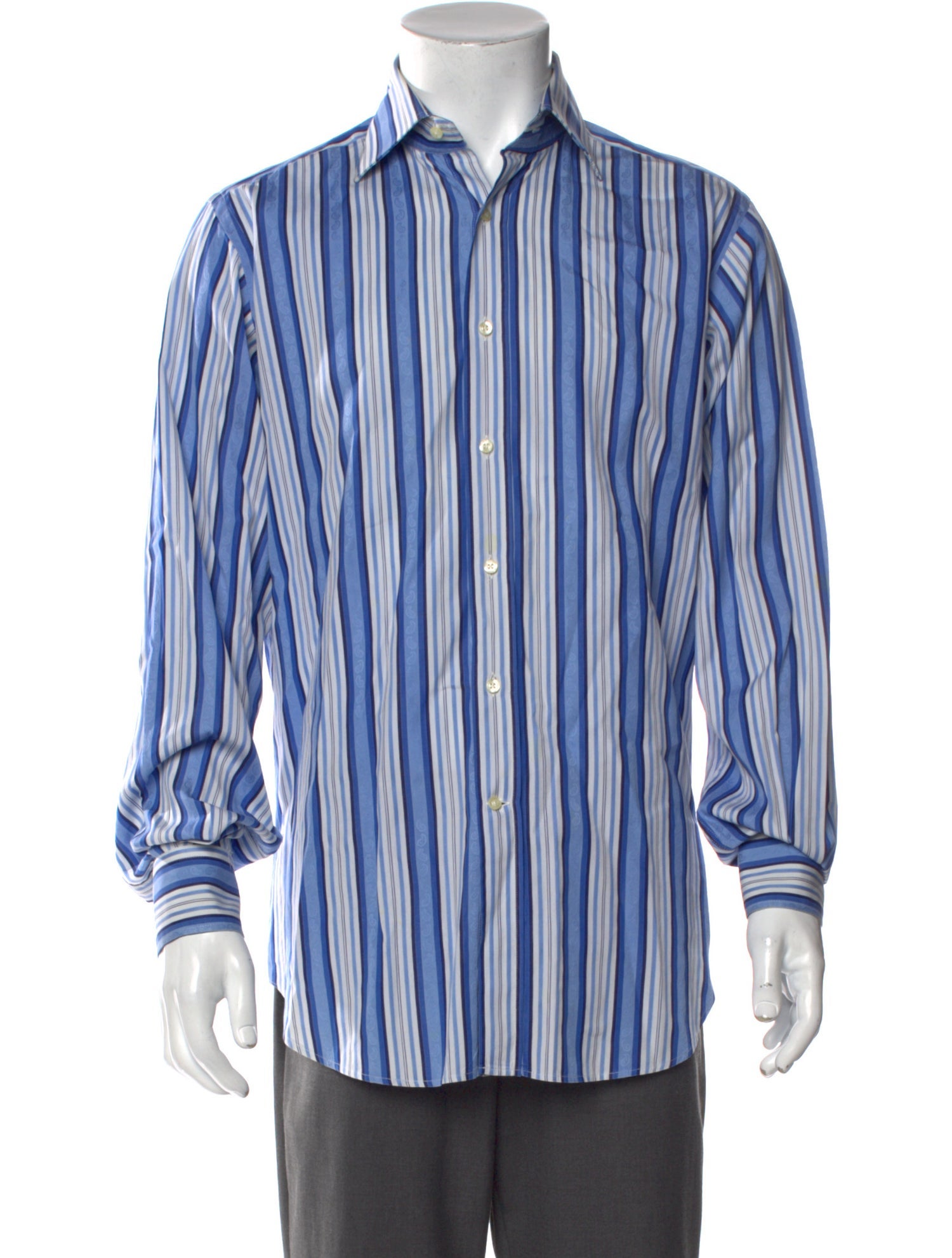 Etro Striped Long Sleeve Dress Shirt