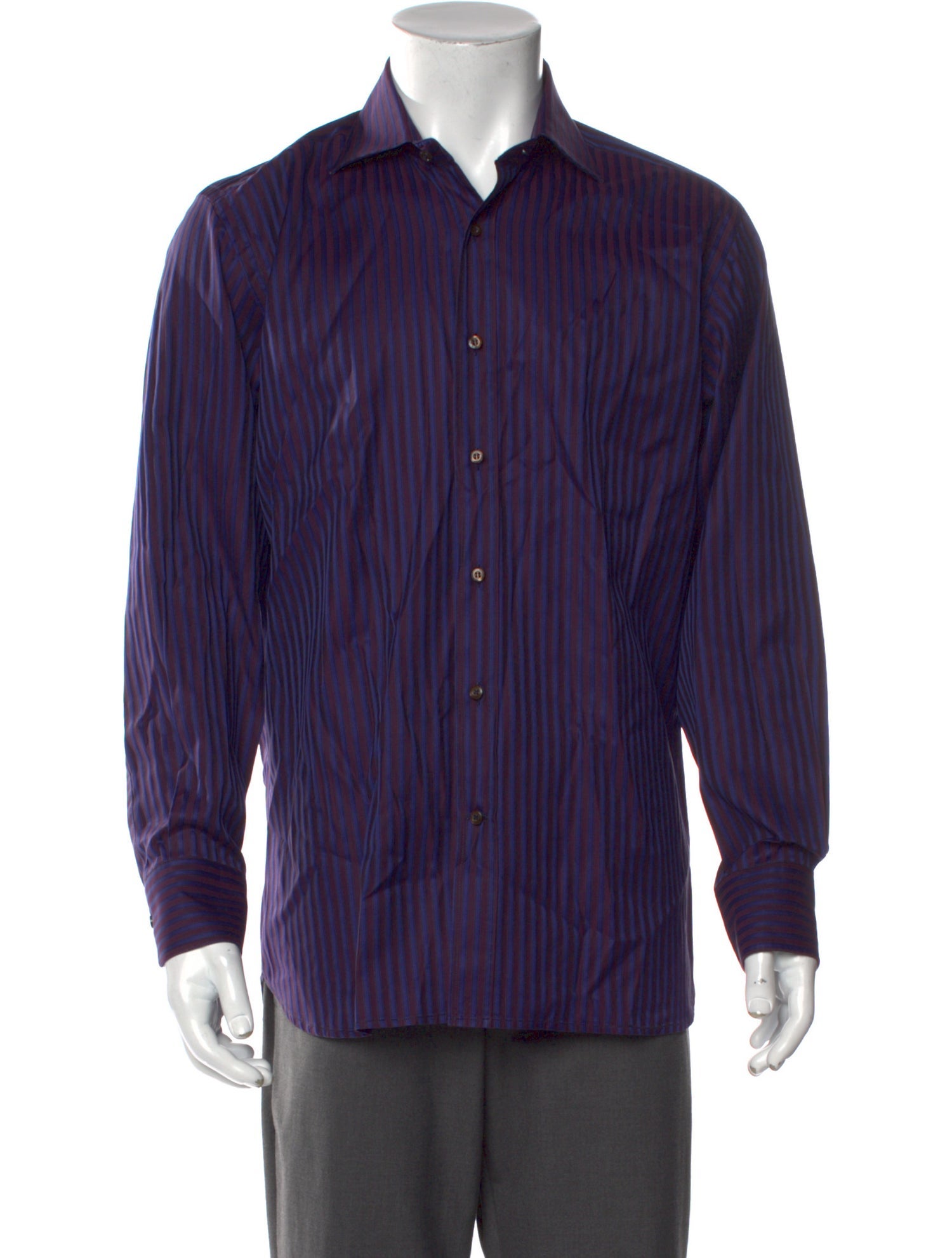Etro Striped Long Sleeve Dress Shirt