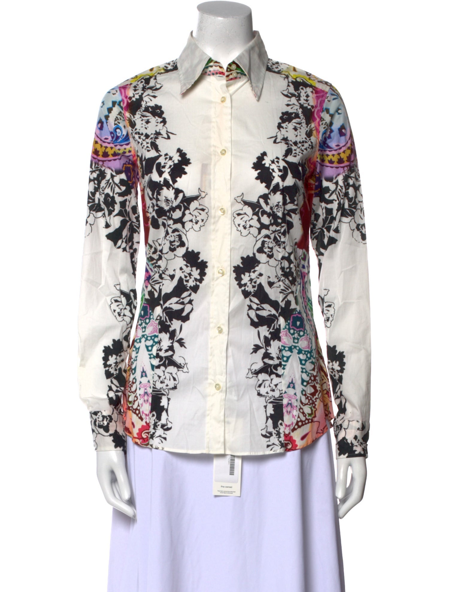 Etro Printed Long Sleeve Button-Up Top w/ Tags