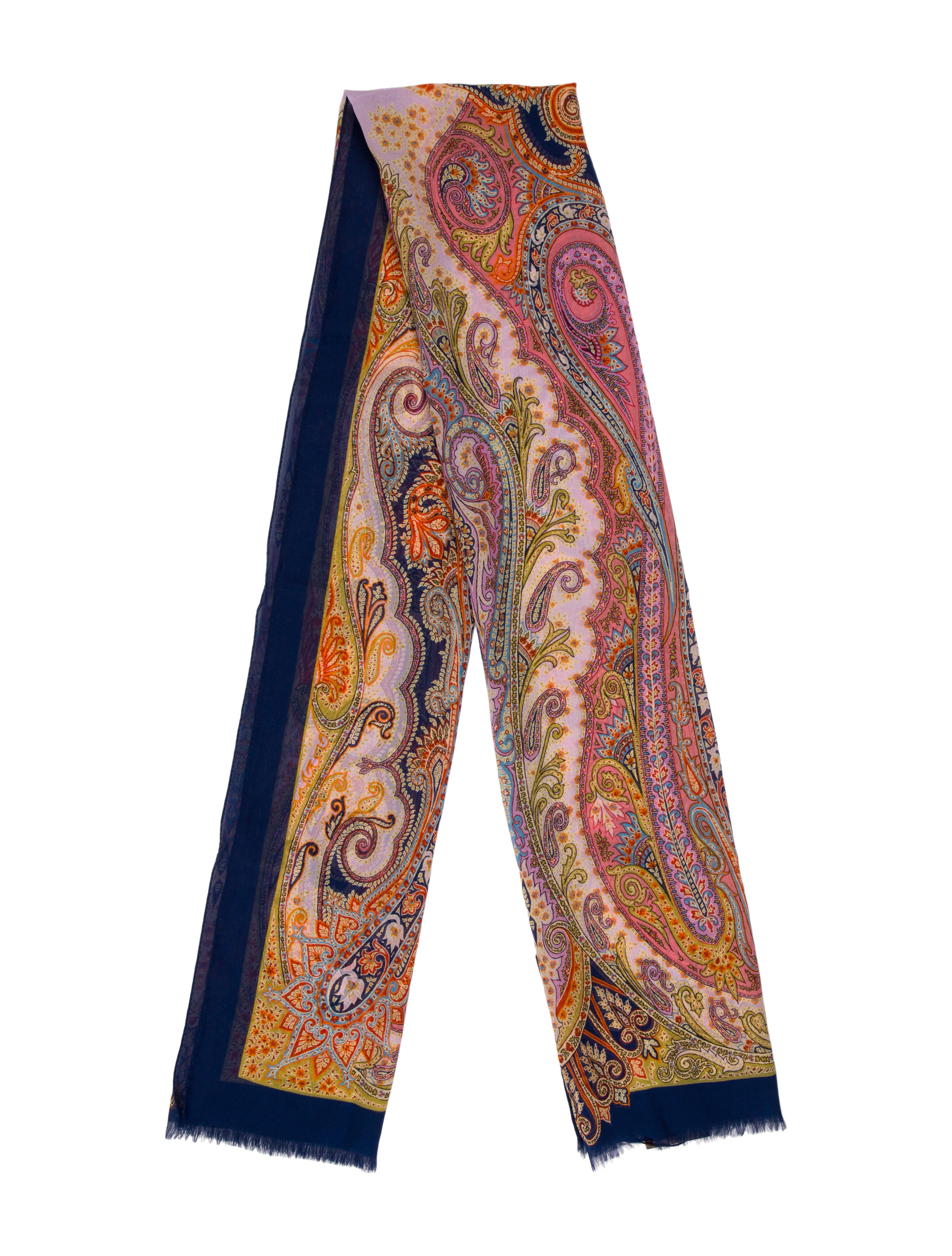 Etro Silk Paisley Print Scarf w/ Tags