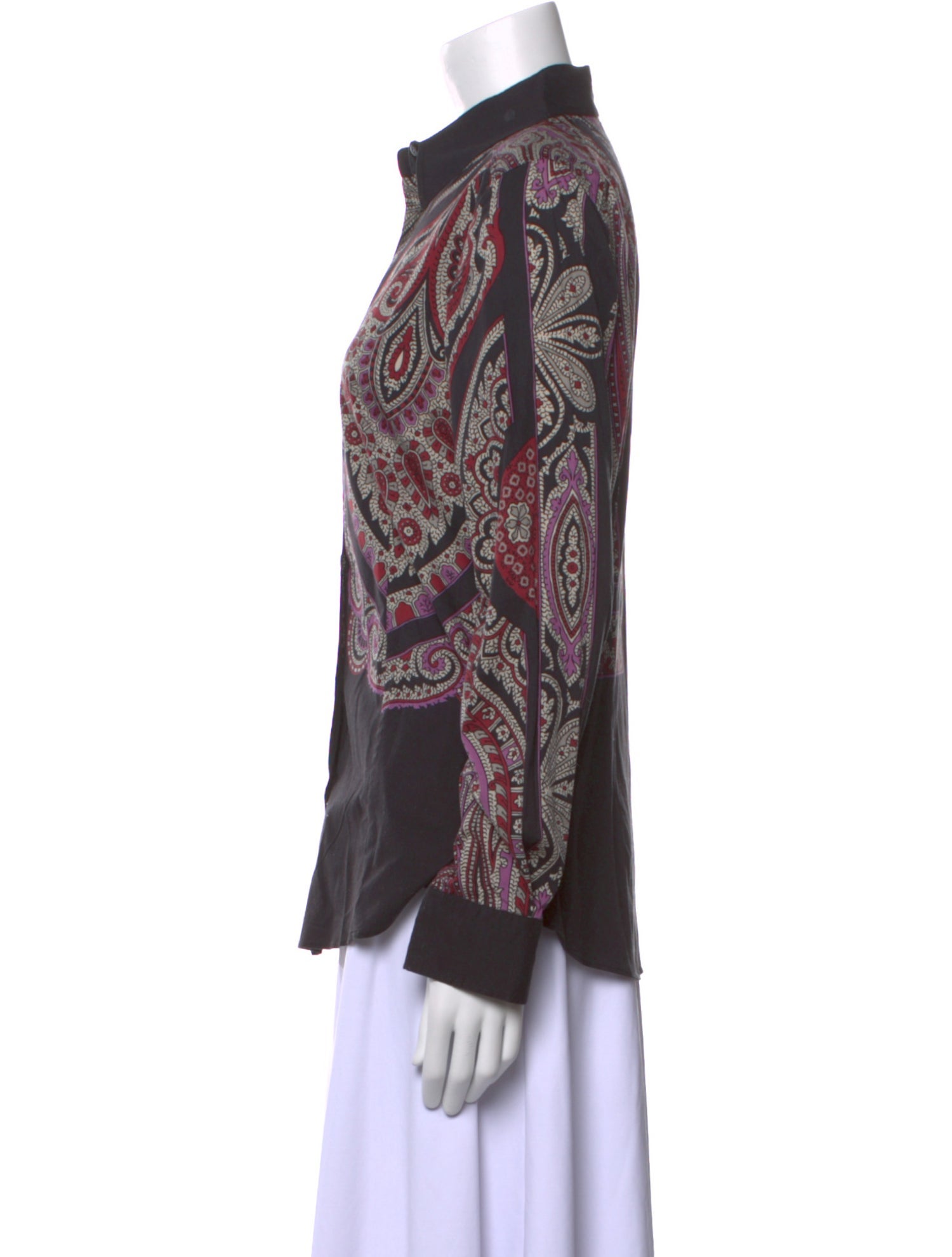 Etro Paisley Print Long Sleeve Button-Up Top