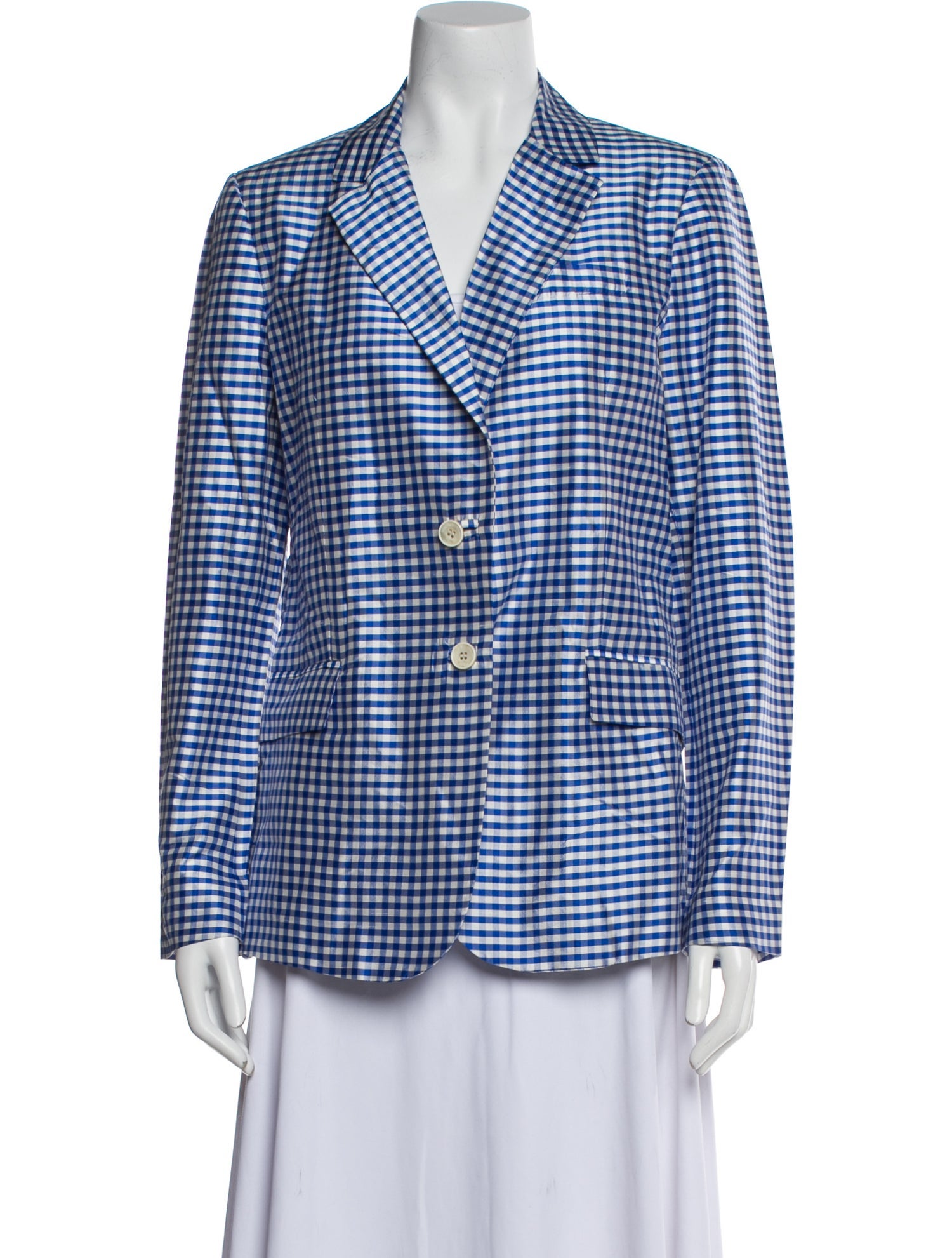 Etro Silk Plaid Print Blazer