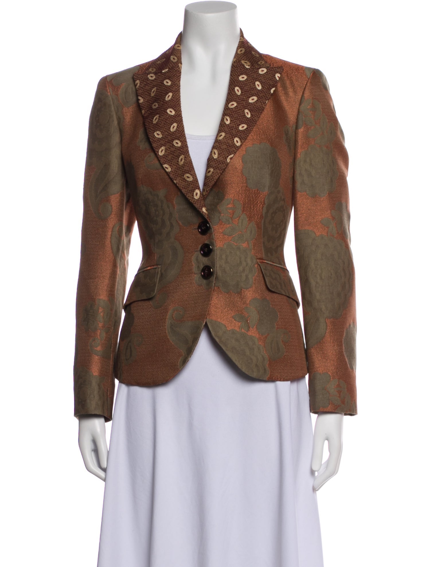 Etro Wool Floral Print Blazer