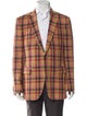 Etro Linen Plaid Print Blazer