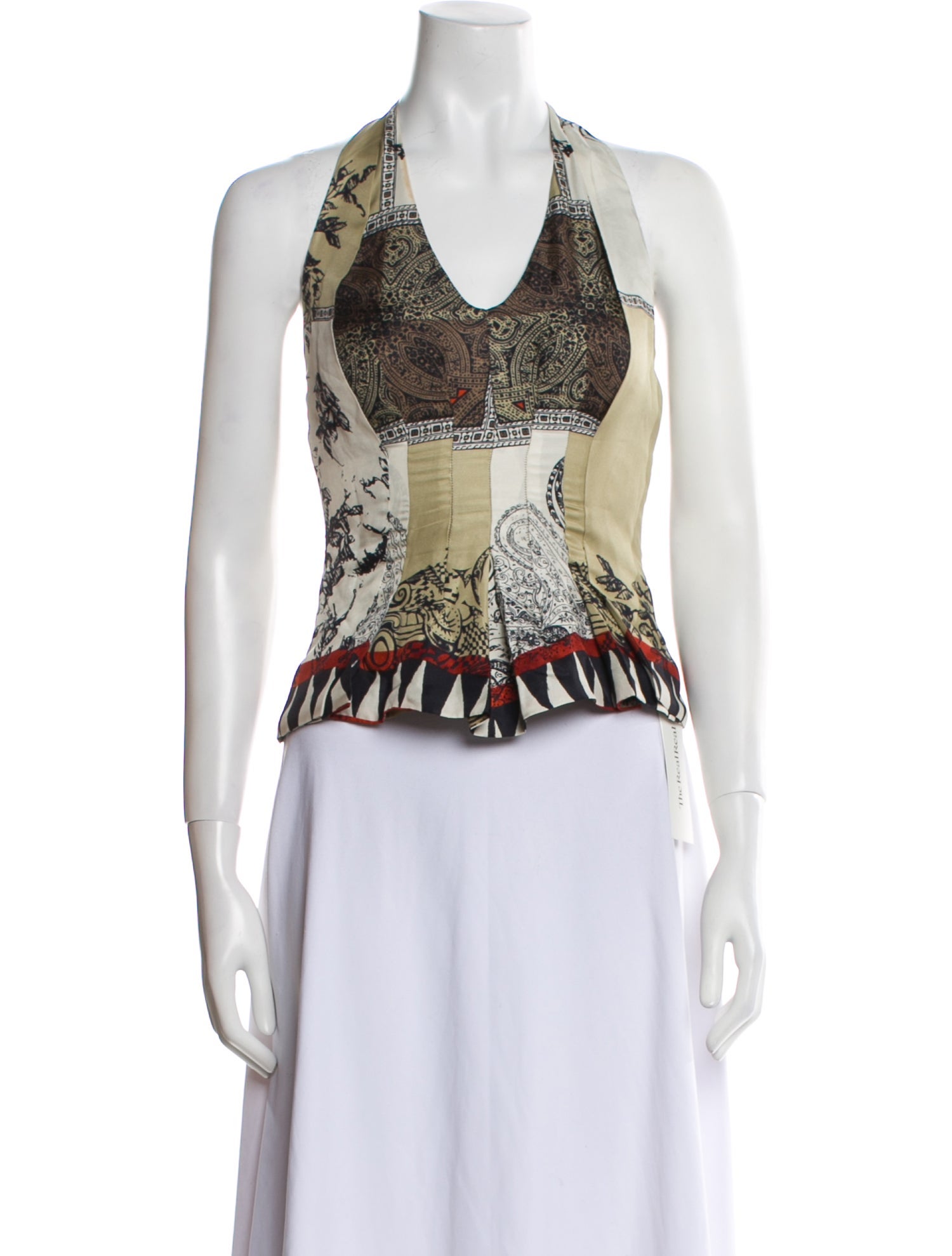 Etro Silk Printed Crop Top