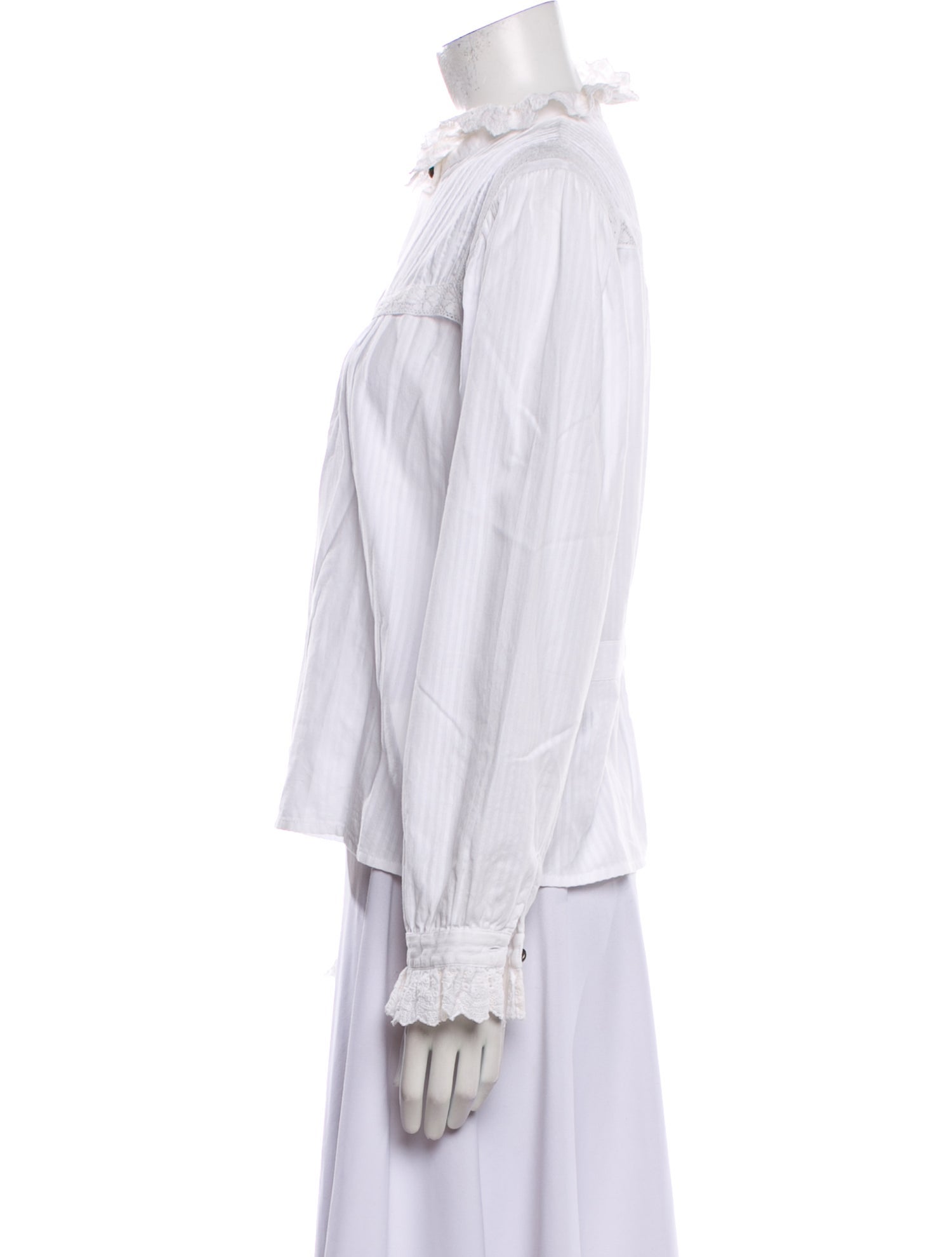 Etro Mock Neck Long Sleeve Button-Up Top