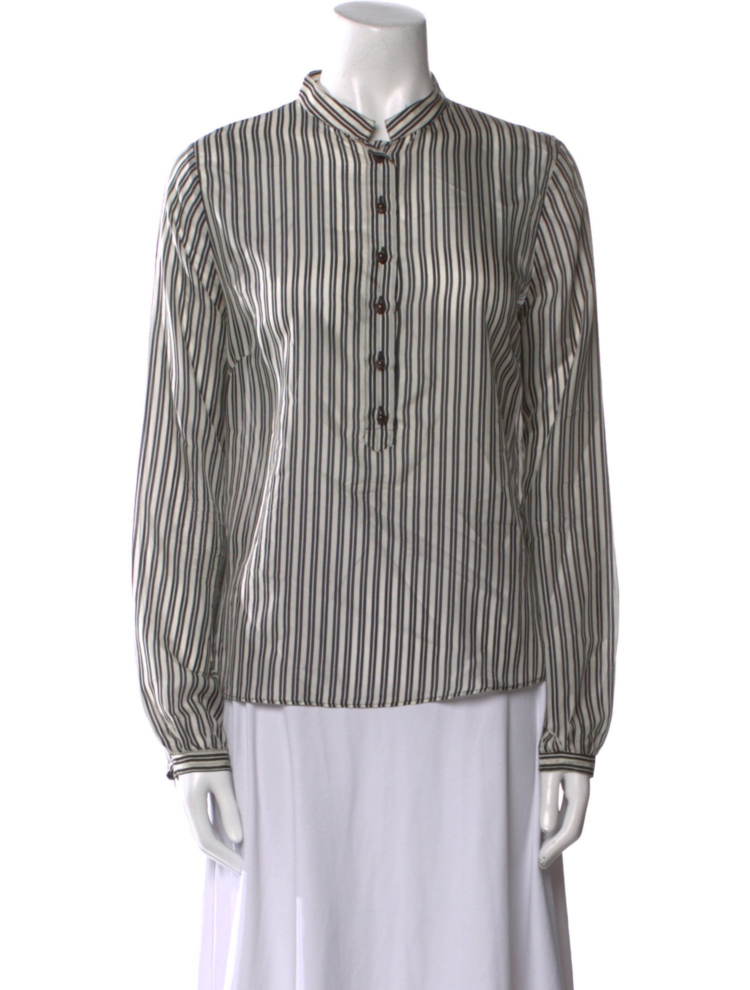 Etro Silk Striped Button-Up Top