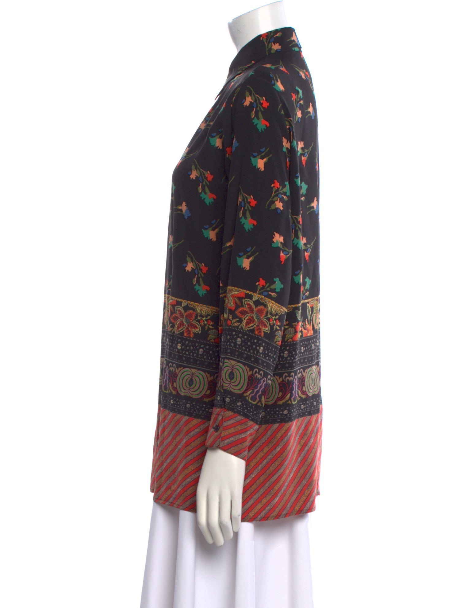 Etro Silk Printed Button-Up Top