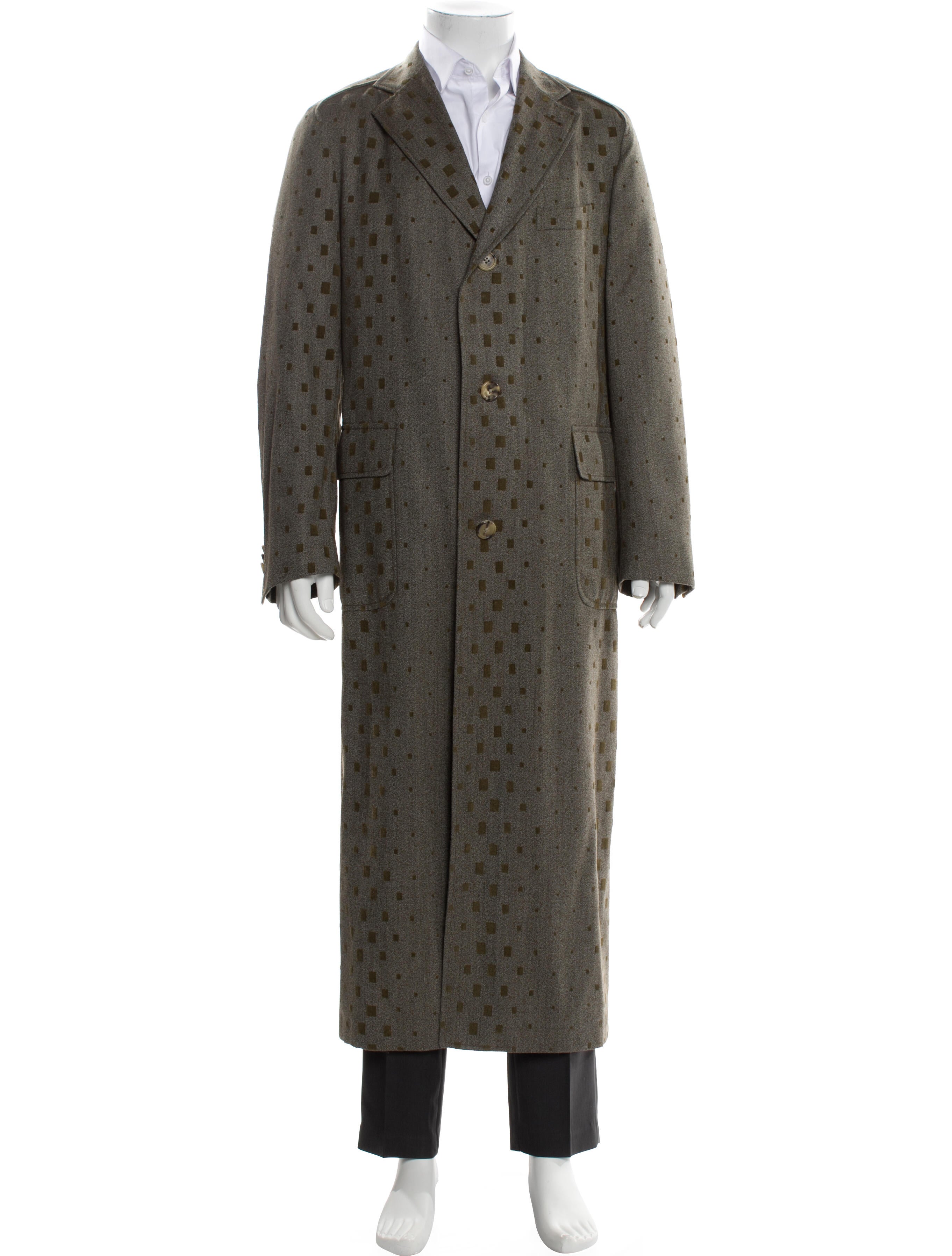 Etro Wool Plaid Print Overcoat