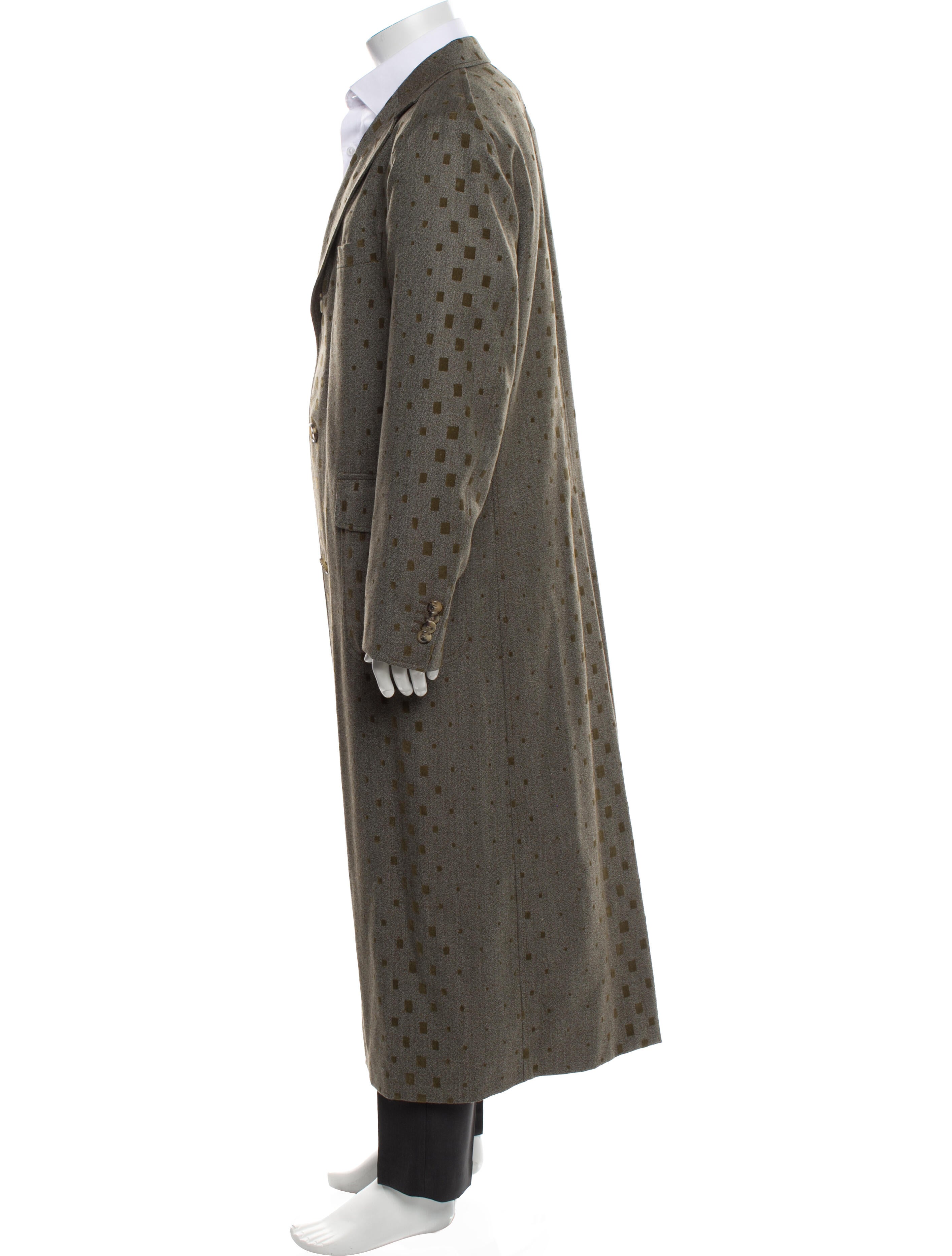 Etro Wool Plaid Print Overcoat