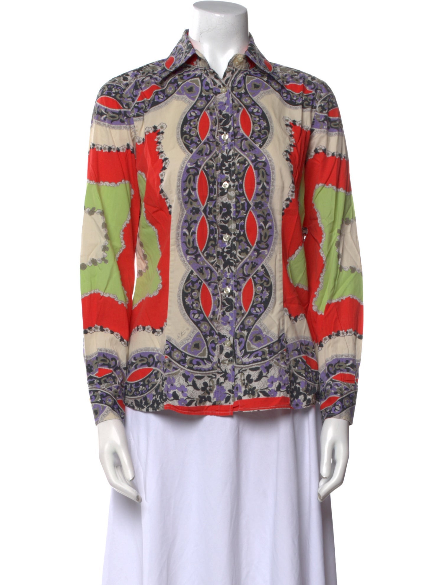 Etro Printed Long Sleeve Blouse