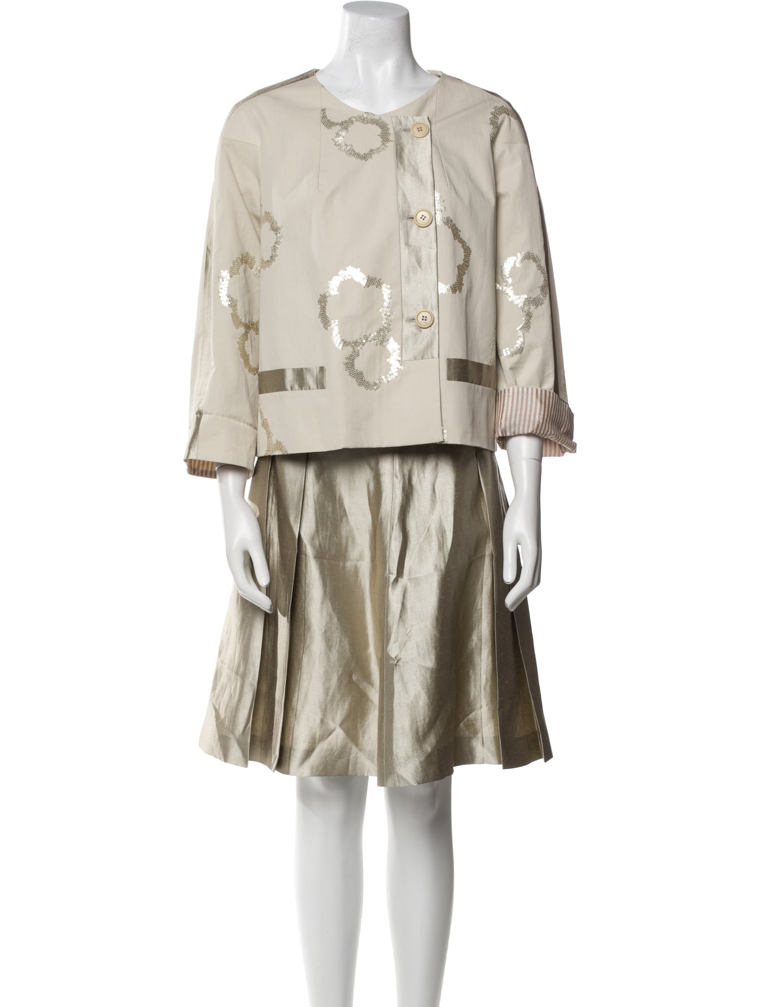 Etro Embroidered Accent Skirt Suit