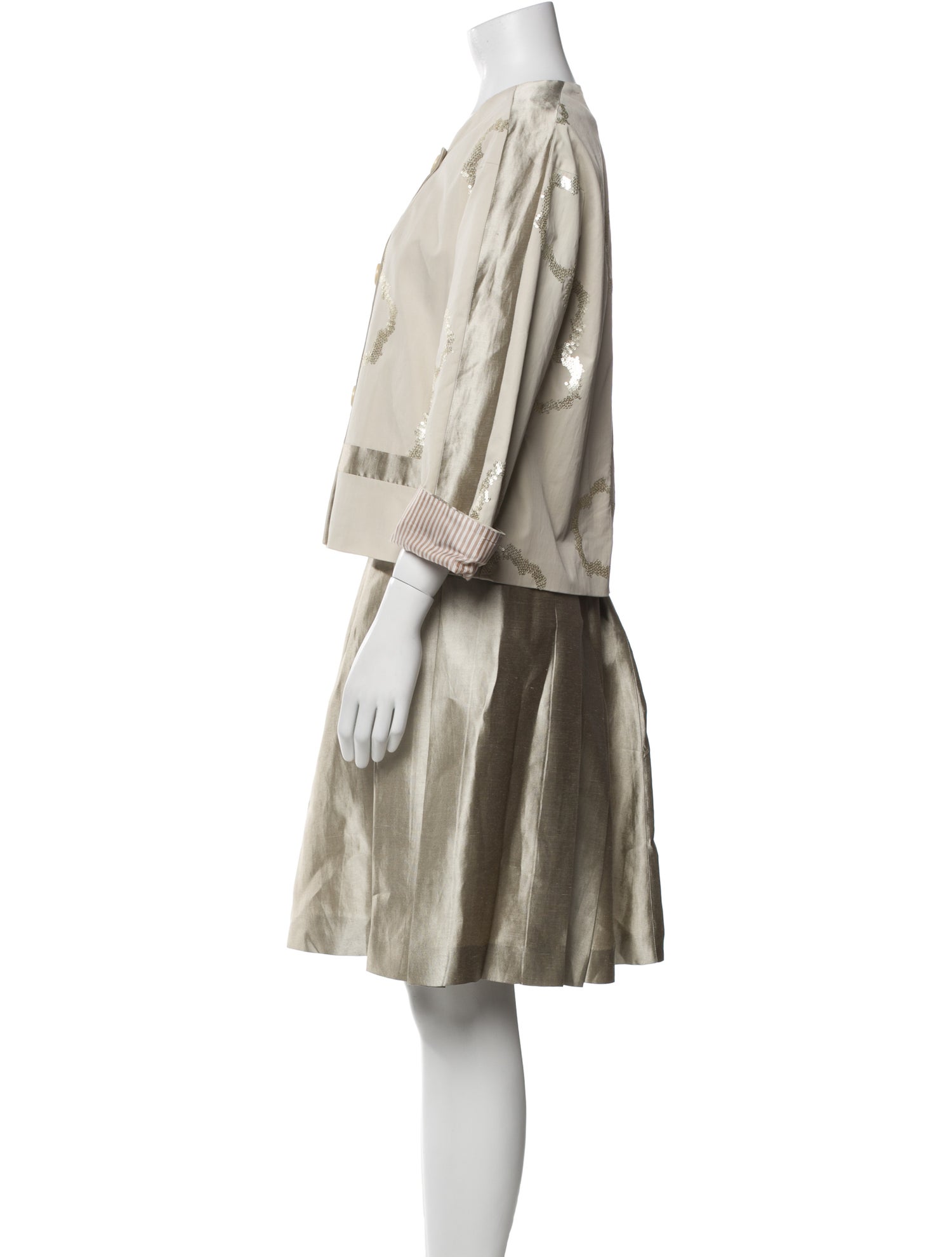 Etro Embroidered Accent Skirt Suit