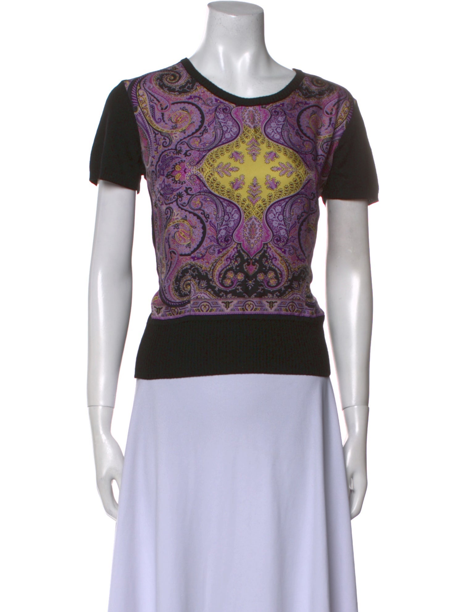 Etro Wool Paisley Print T-Shirt