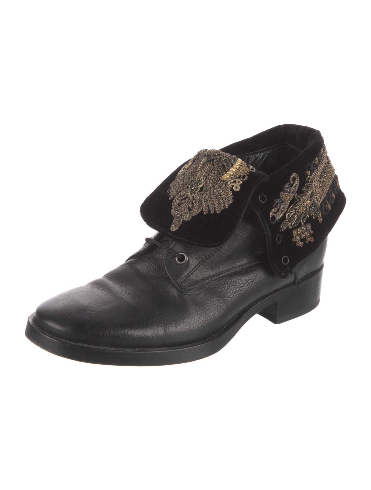 Etro Leather Combat Boots