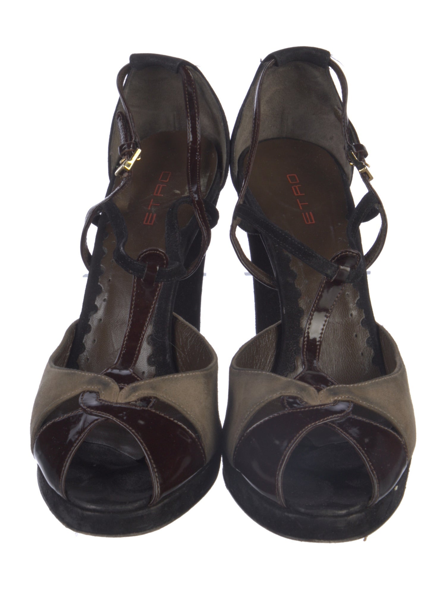 Etro Suede T-Strap Pumps