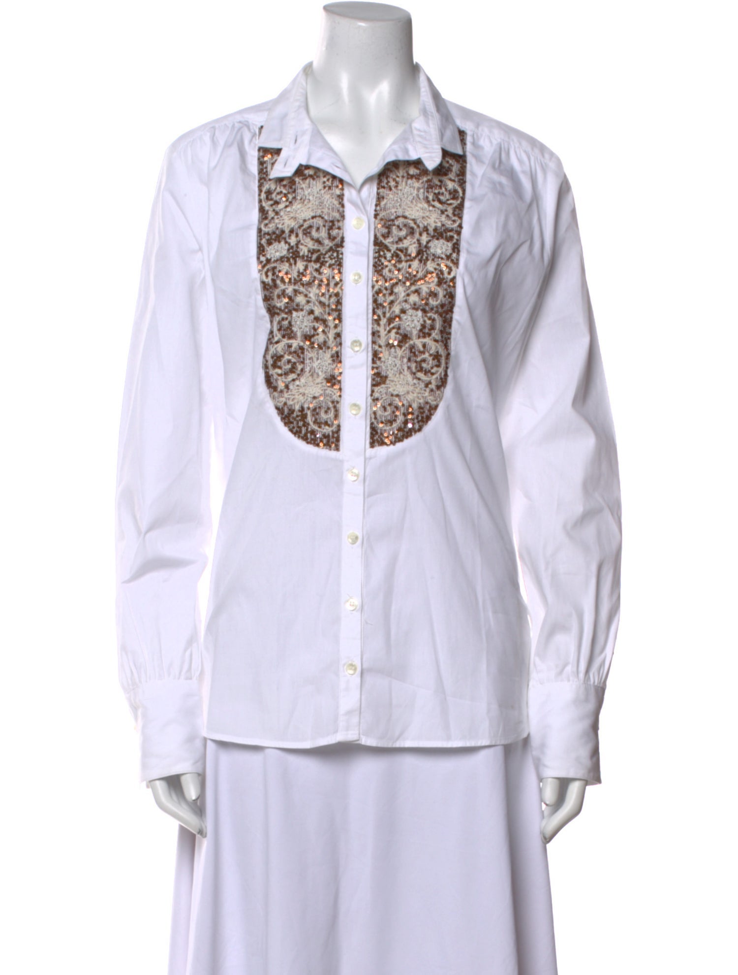 Etro Printed Long Sleeve Button-Up Top