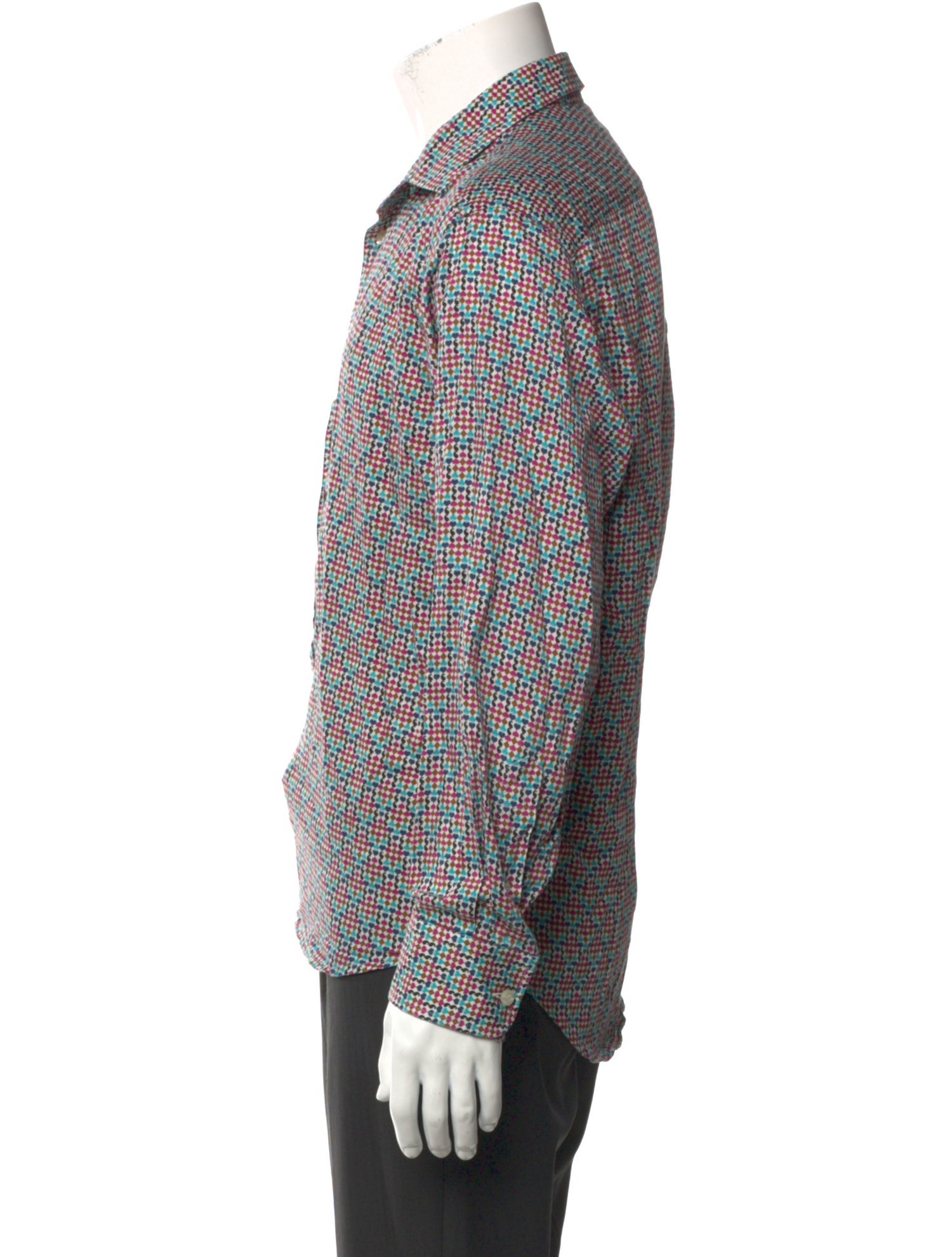 Etro Plaid Print Long Sleeve Dress Shirt