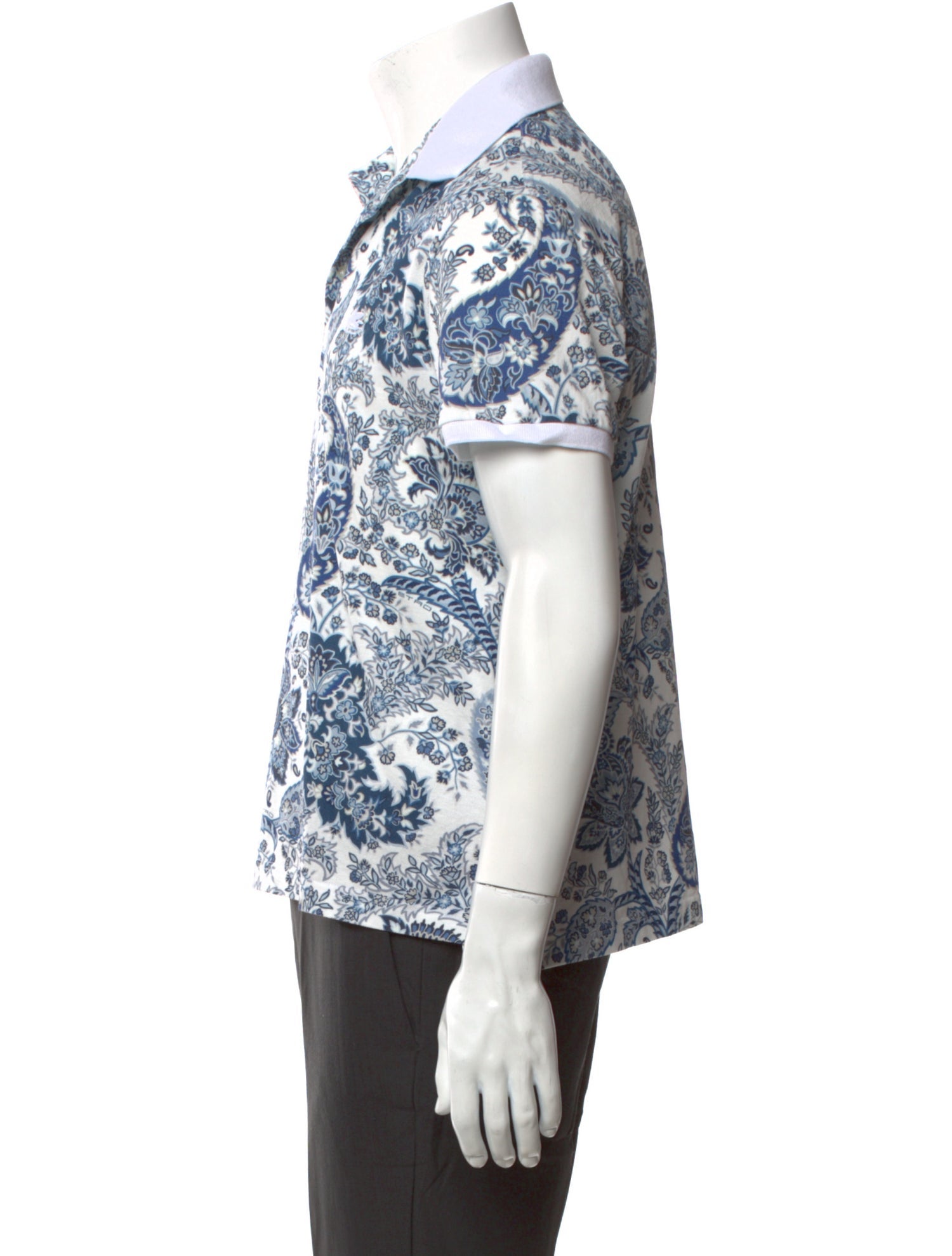 Etro Floral Print V-Neck Polo Shirt