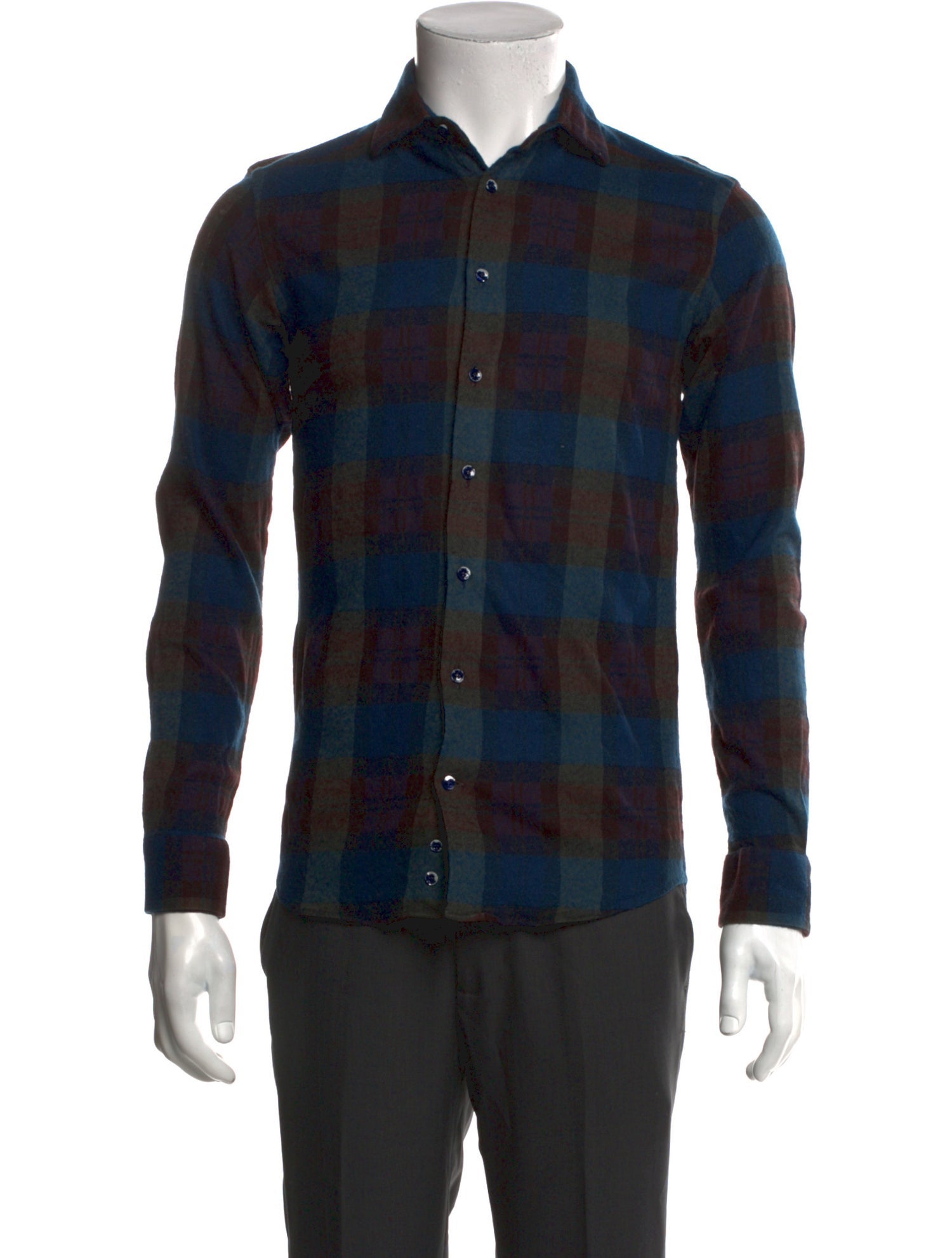 Etro Plaid Print Long Sleeve Shirt