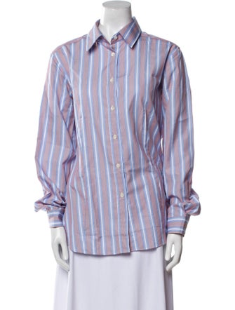Etro Striped Long Sleeve Button-Up Top