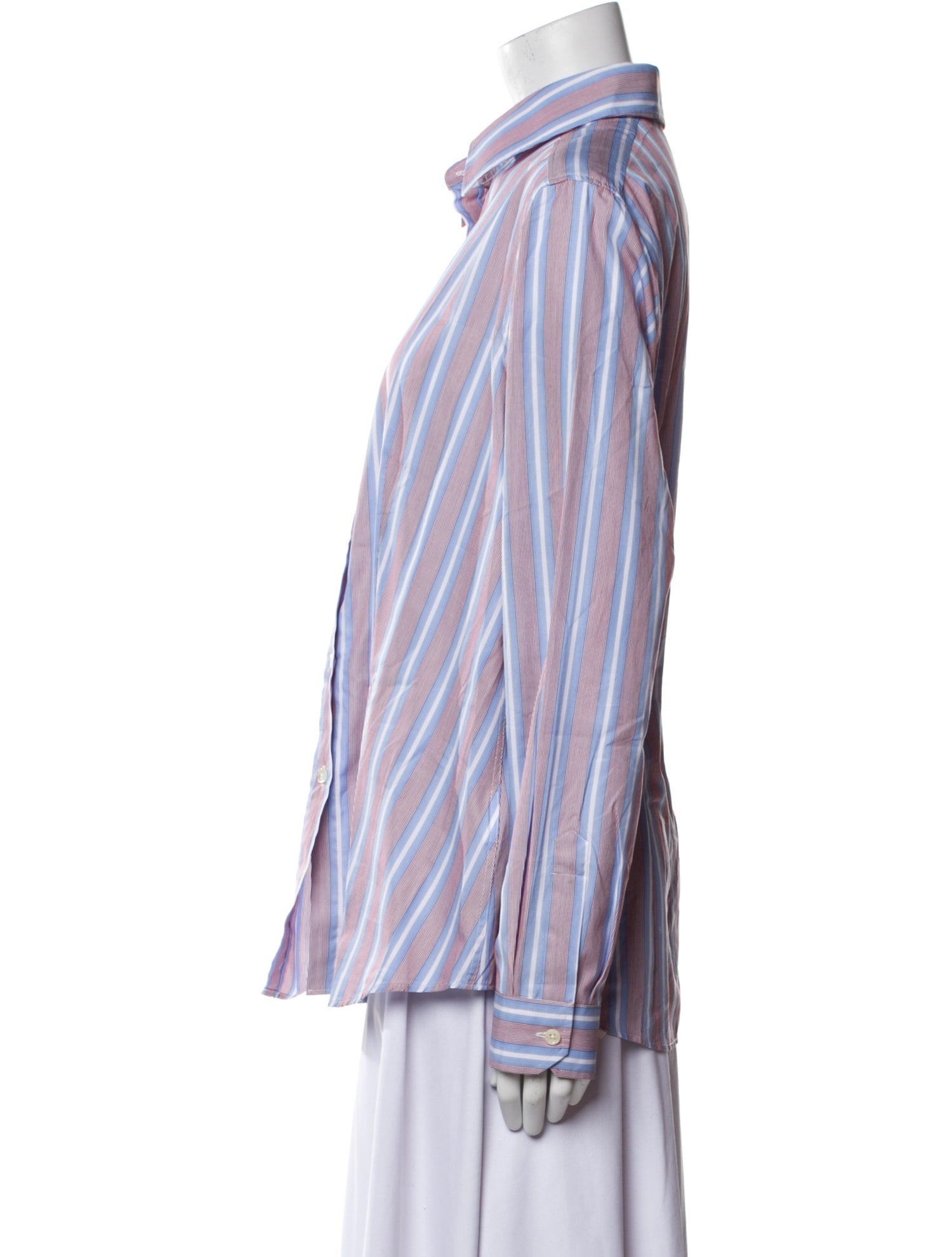 Etro Striped Long Sleeve Button-Up Top